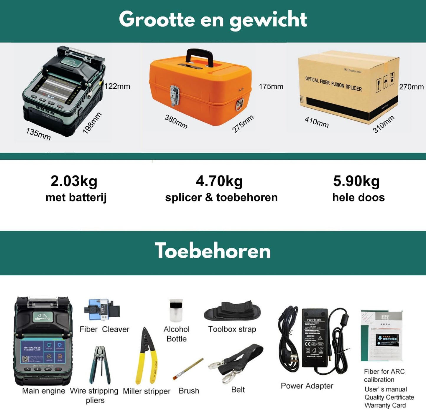 AI-6A+ Fusion Splicer Glasvezel Kit – Kernalignering, 6 Motoren, Ingebouwde OPM/VFL, 8s Splijten 18s Krimptijd, Glasvezel Spliceerapparaat Voor SM/MM/DS/NZDS Kabels