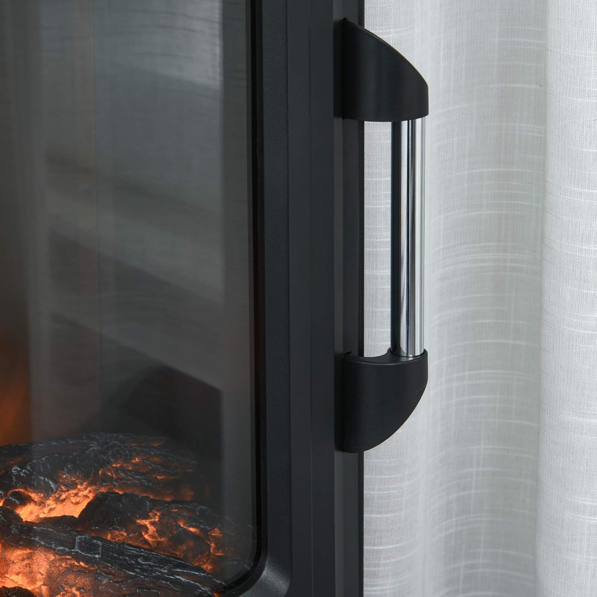 Elektrische Sfeerhaard – Elektrische Haard – Vrijstaande Haard – Open Haard – Sfeerverwarming – Realistisch Vlameffect – Instelbare Thermostaat 1000/2000W – Voor 20-25 m² - QUORE