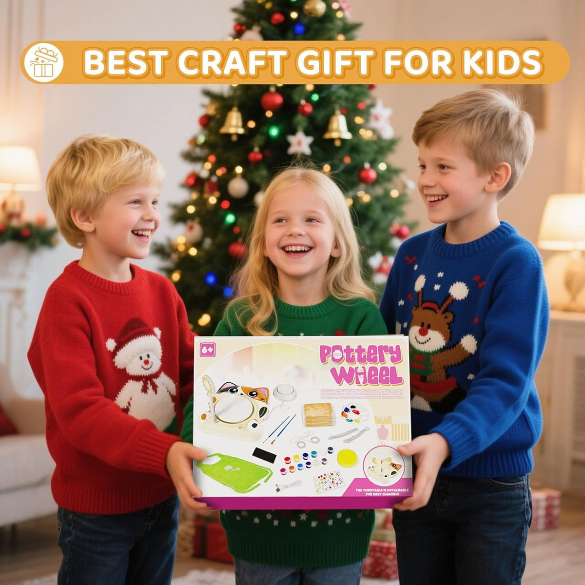 Insnug Aardewerk wiel voor kinderen - Aardewerk kunst en ambachten voor kinderen van 8-12 jaar met 3-pack schilderset luchtdroge klei kunstbenodigdheden speelgoed voor meisjes jongen kerstcadeau voor
