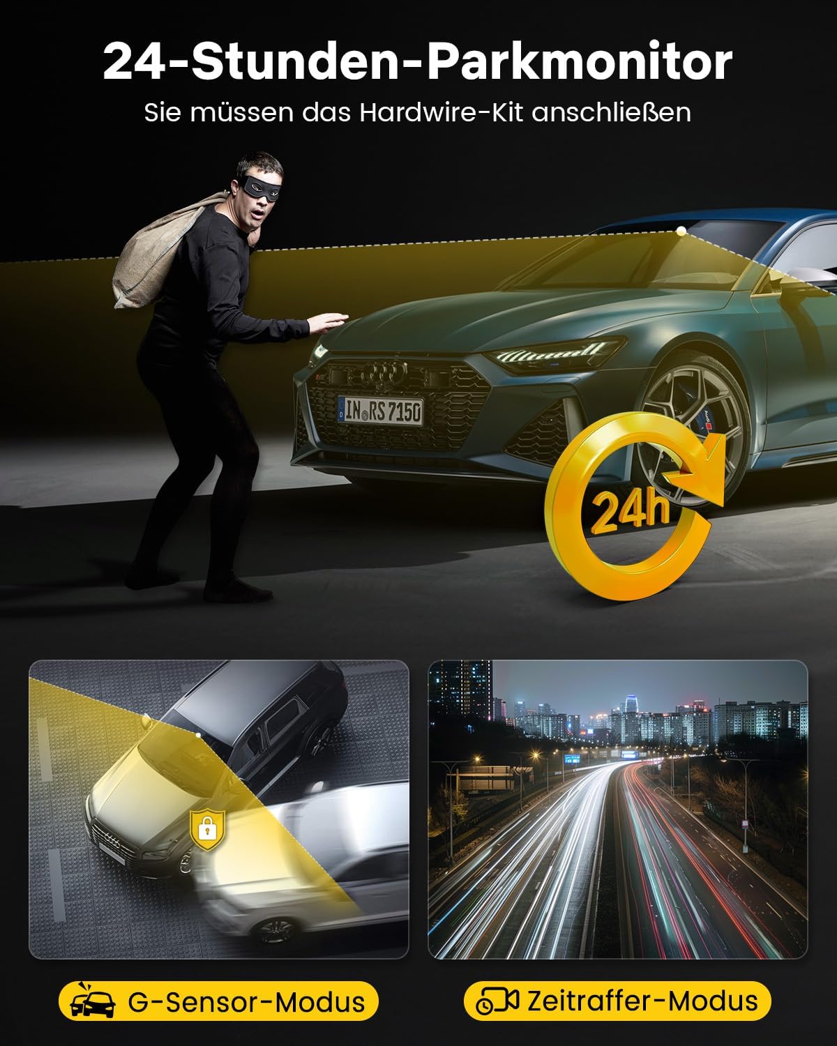 Dashcam Auto Voor En Achter – Autocamera – Dubbele Dashcam – Voor- En Achtercamera – Camera Auto – 4K Voorcamera & 1080p Achtercamera – 5,8 GHz WiFi, GPS & 3,18 Inch Touchscreen