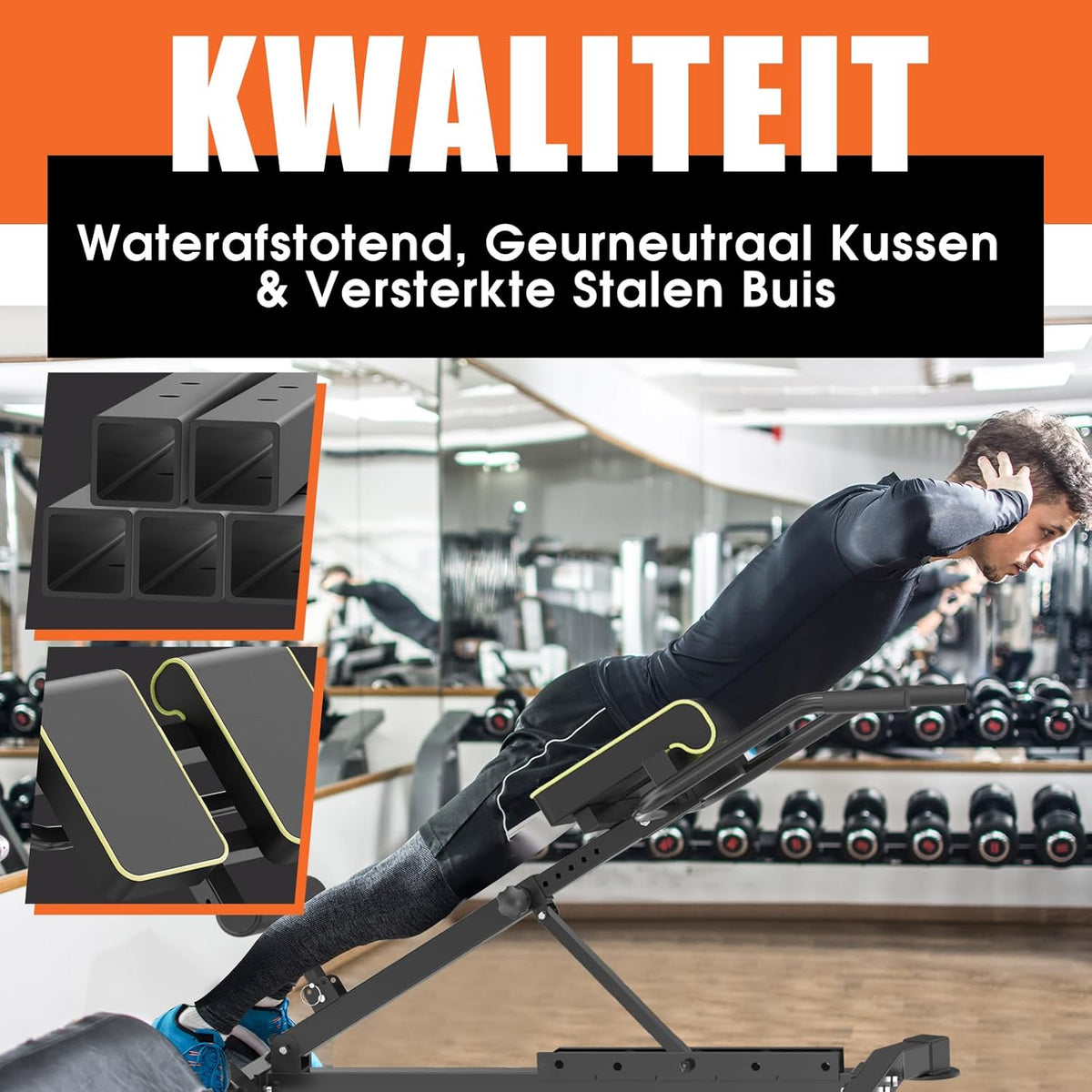 DH FitLife 5in1 Rugstrekker voor thuis | Buikspiertrainer & Rugtrainer | Hyperextension Bank | Vouwbare Verstelbare Roman Chair tot 150KG | Multifunctionele Curlbank en Halterbank