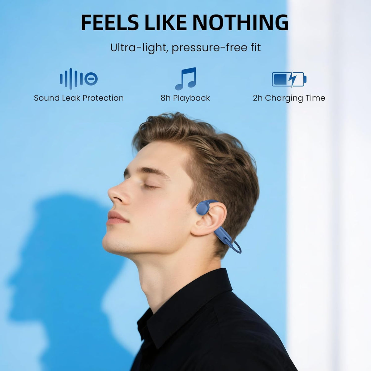 Bone Conduction Koptelefoon – Bluetooth Headphones – Draadloze Oordopjes – Open-Oor Hoofdtelefoon – Sport Koptelefoon – Veilig Tijdens Sporten – Lichtgewicht & Duurzaam