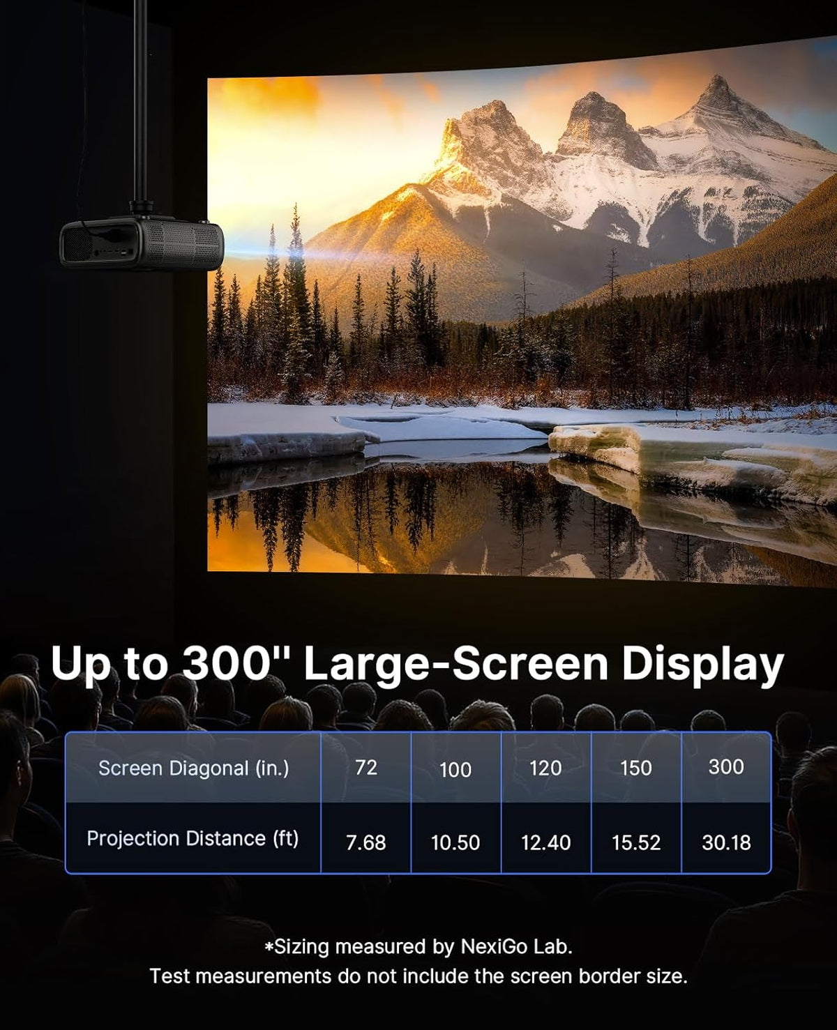 NexiGo PJ40 Pro Projector with Google TV, native 1080p, 4K-ondersteuning, AI-beeldverbetering, 800 ANSI-lumen, slimme projector met automatische keystone-correctie