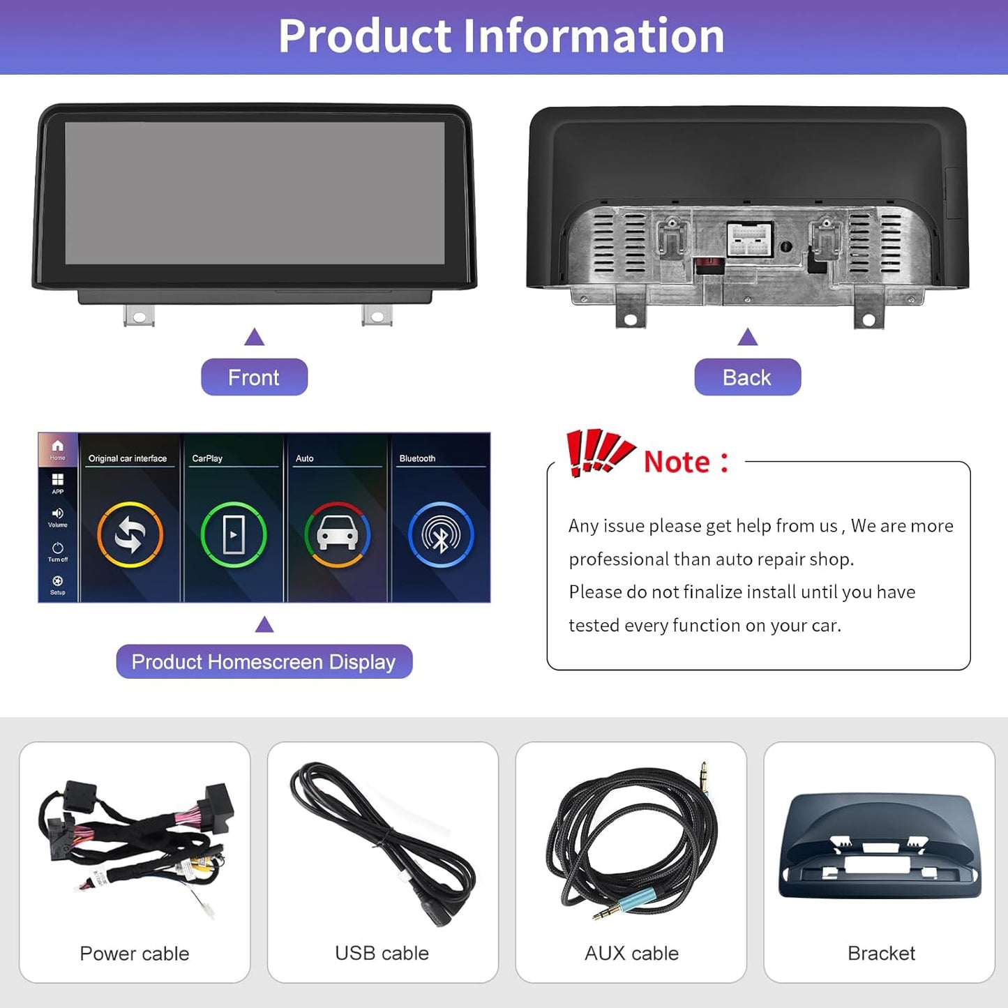 Road Top Wireless Carplay Android Car, 10.25 Inch Car Stereo Receiver for BMW 1er E81/E82/E87/E88 2004-2008 Year with CCC System, 1920 * 720 Car Touch Screen Multimedia Radio Receiver - QUORE