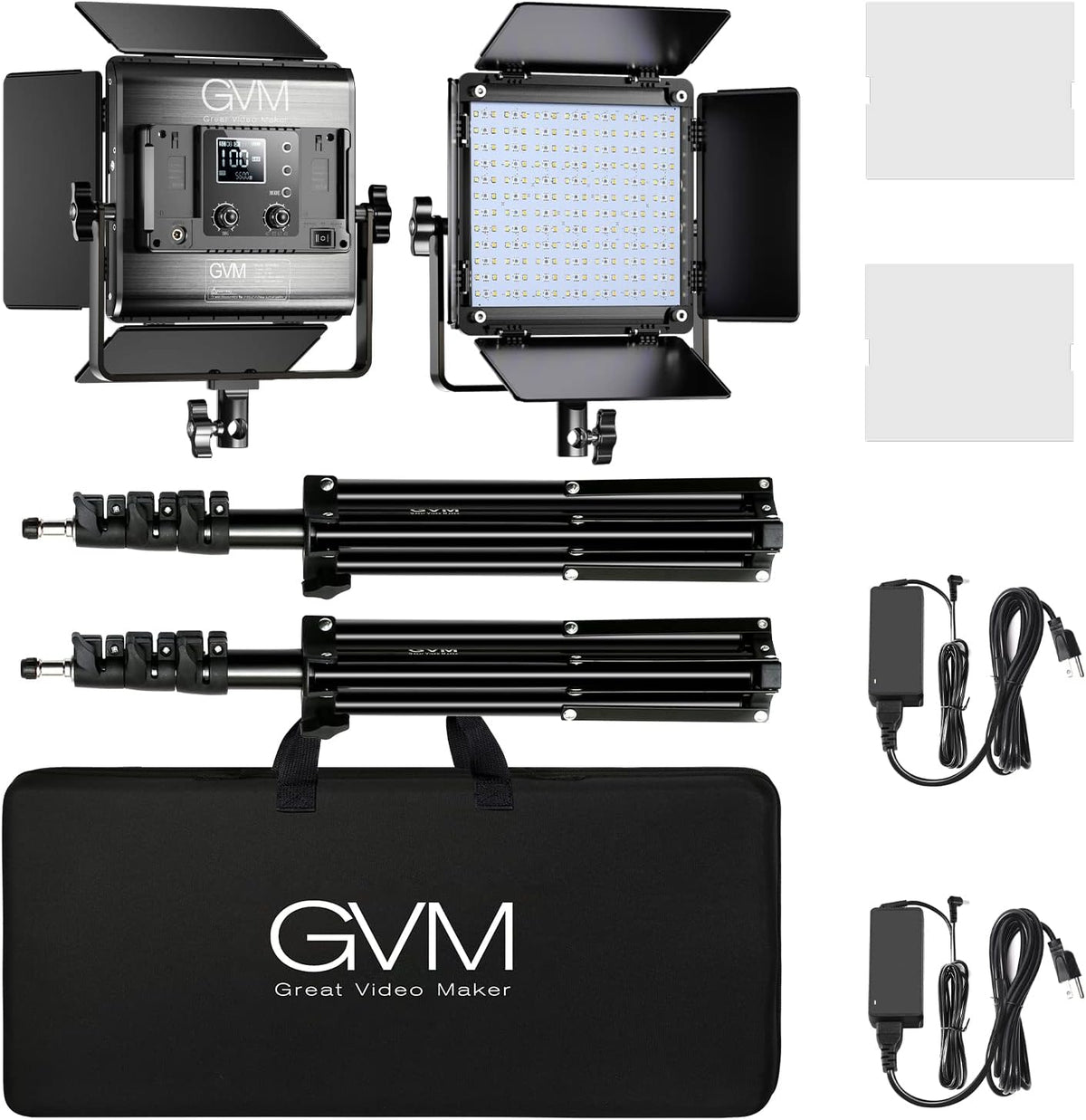 GVM RGB videolamp met statief, 800D led-fotografielamp, studiolicht, 3200 K – 5600 K, continu licht voor video, YouTube, conferentielicht, streaming, fotolicht, 18 lichteffecten, CRI97+ app-besturing
