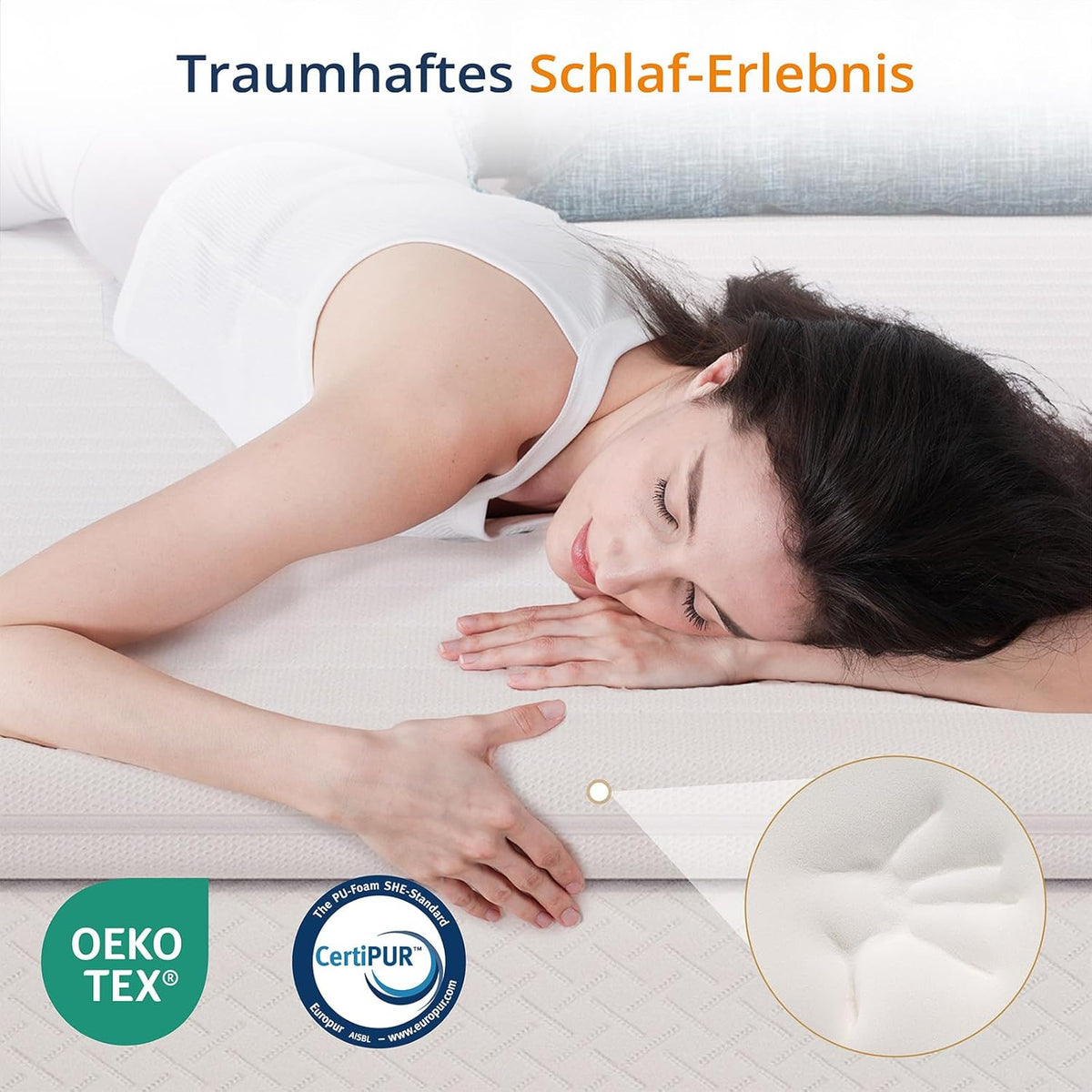 Matrastopper – Topmatras – Matrasverbeteraar – Topper – Boxspring Topper – 140x200 cm – 8 cm Memory Foam – Afneembare Wasbare Hoes