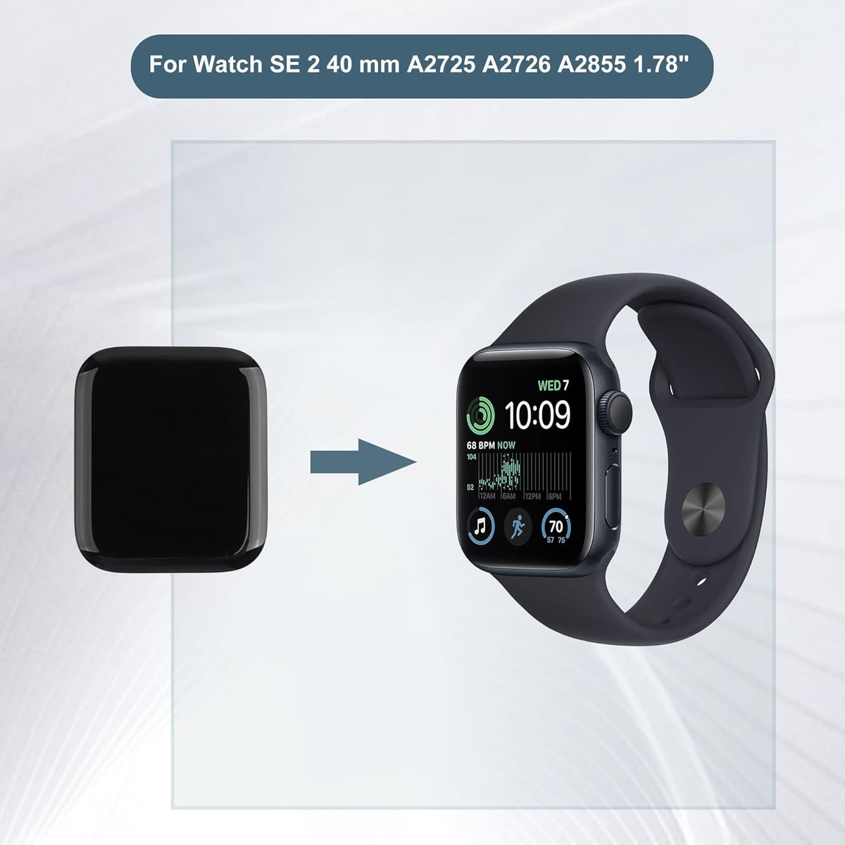 Nieuw vervangend display compatibel met Apple Watch SE 2 40 mm A2725 A2726 A2855 1,78" LCD Display Touch Screen Assembly with Tools