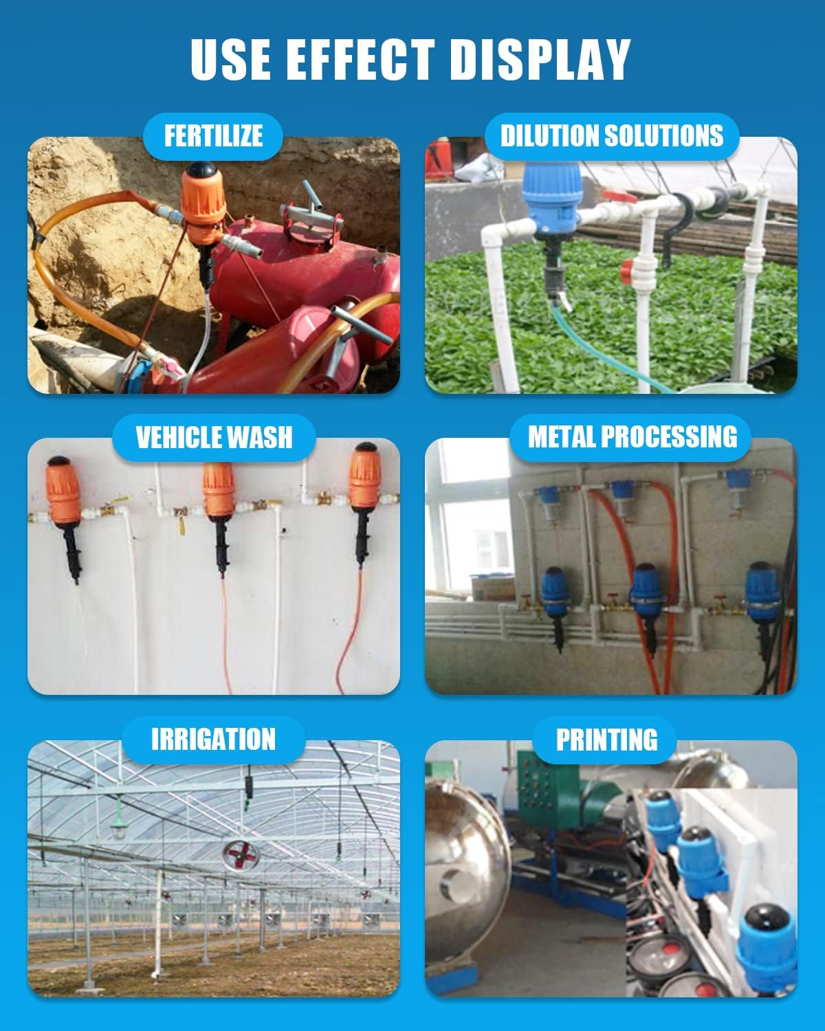 Wateraangedreven Doseerpomp 0,4% Tot 4% – Meststofinjector – Kunstmestinjector – Hydraulische Injector – Proportioneerpomp – Zonder Elektriciteit – 3/4 Inch Aansluiting