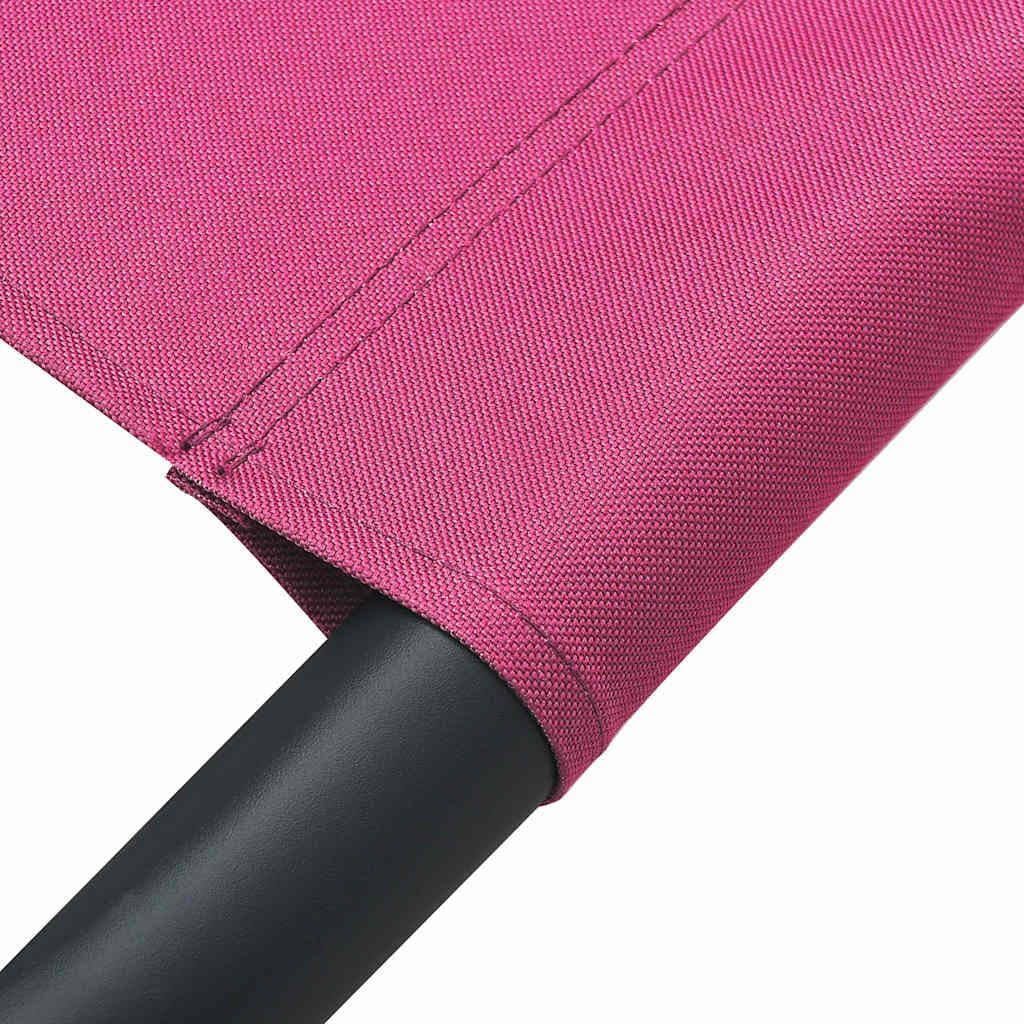 Sunbath, Outdoor Lounger with Awning and Cushions, Pink, Sun Lounger, Beach Lounger, Relax Chair for Garden, Patio, Balcony, Camping - QUORE