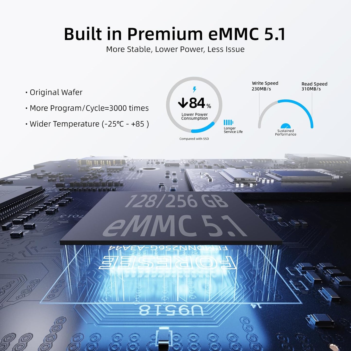 MeLE Quieter3C Fanless Mini PC N5100 8 GB geheugen 128 GB opslag, ultradunne, stille en draagbare desktopcomputer met volledige functie USB-C, Gigabit Ethernet, IPXE, PD3.0, automatisch inschakelen