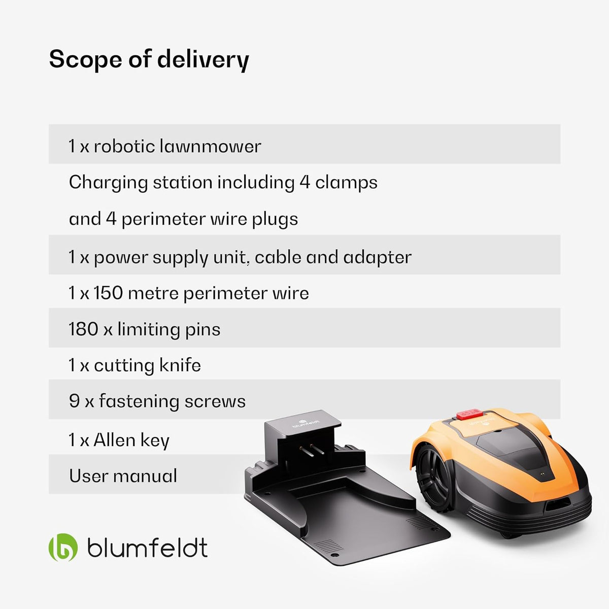blumfeldt Robotmaaier met stille werking - Slimme draadloze grasmaaier met een bereik van 1400 m², 3 uur li-ion acculevensduur en grensdraad voor moeiteloos maaien