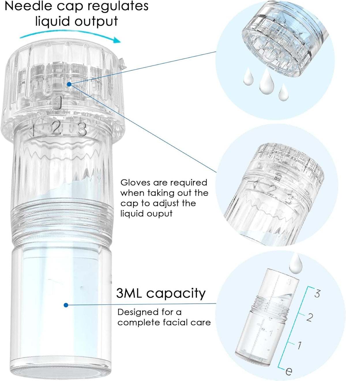 Draadloze Microneedling Pen – Dermapen – Serum Applicator – Essence Apparaat – Microneedling Apparaat – EMS Microstroom – LED Display Met 6 Snelheden En Verstelbare Naaldlengte 0-1,0 Mm