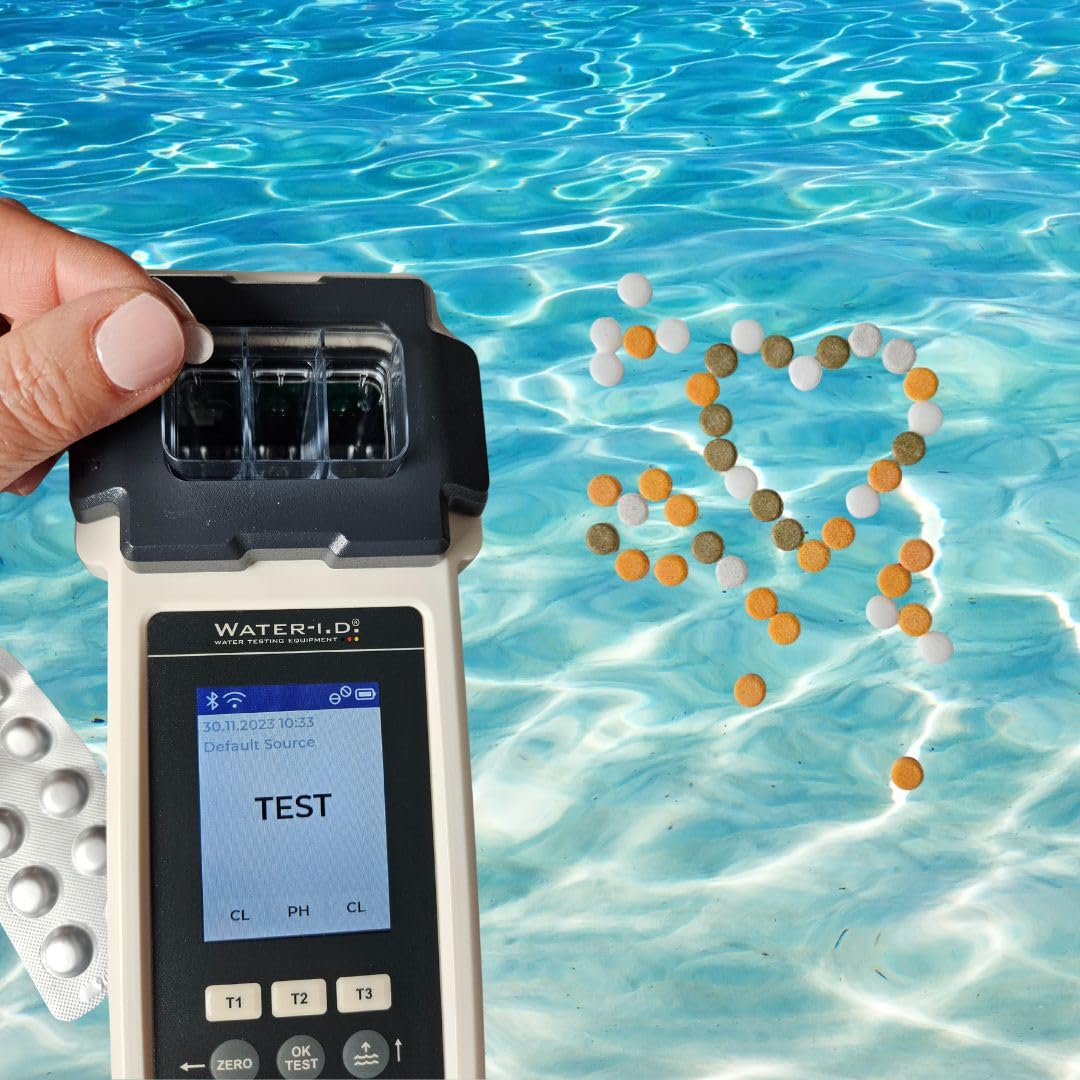 Poollab 2.0 Special Edition Elektronische zwembadtester (fotometer) | zwembadwatertester | 170 testtabletten voor chloor | pH-waarde | fenolrood | accessoires voor