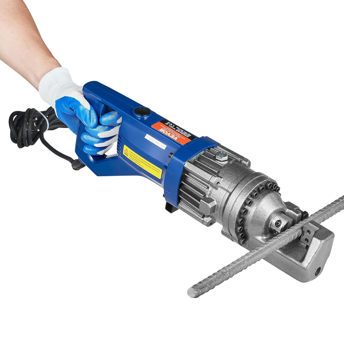 VEVOR Snijmachine voor betonstangen, elektrisch, draagbaar, snijdiameter 4-16 mm, voor het snijden van stangen, cement, wapening van staal, vermogen 1000 W, met gereedschapskoffer