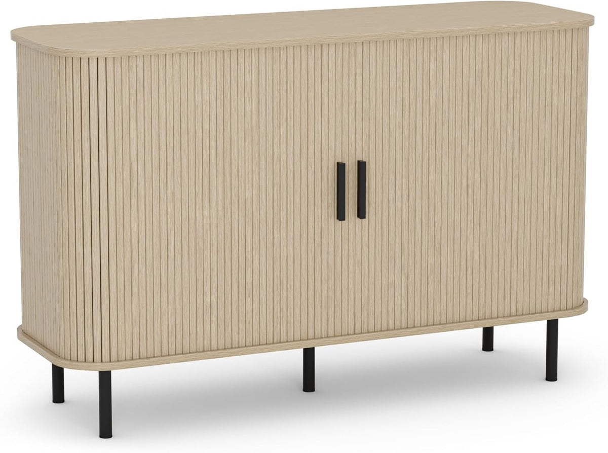 Sideboard, keukenkast met 2 schuifdeuren, verstelbare planken, opbergkast, koffiebar kast, dressoir voor keuken, eetkamer, woonkamer, 120 x 40 x 77 cm, houtkleurig