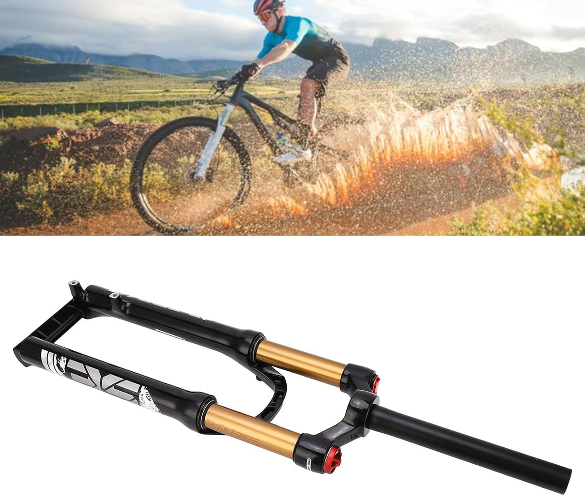 Mountain Bike Front Vork 120 Mm Slag Mg Aluminium Legering Fietsophanging Luchtvork Rechte Stuurman Handmatige Lockout 26inch Hoge sterkte: Gemaakte Mountainbike Front Vork26inch Fiets