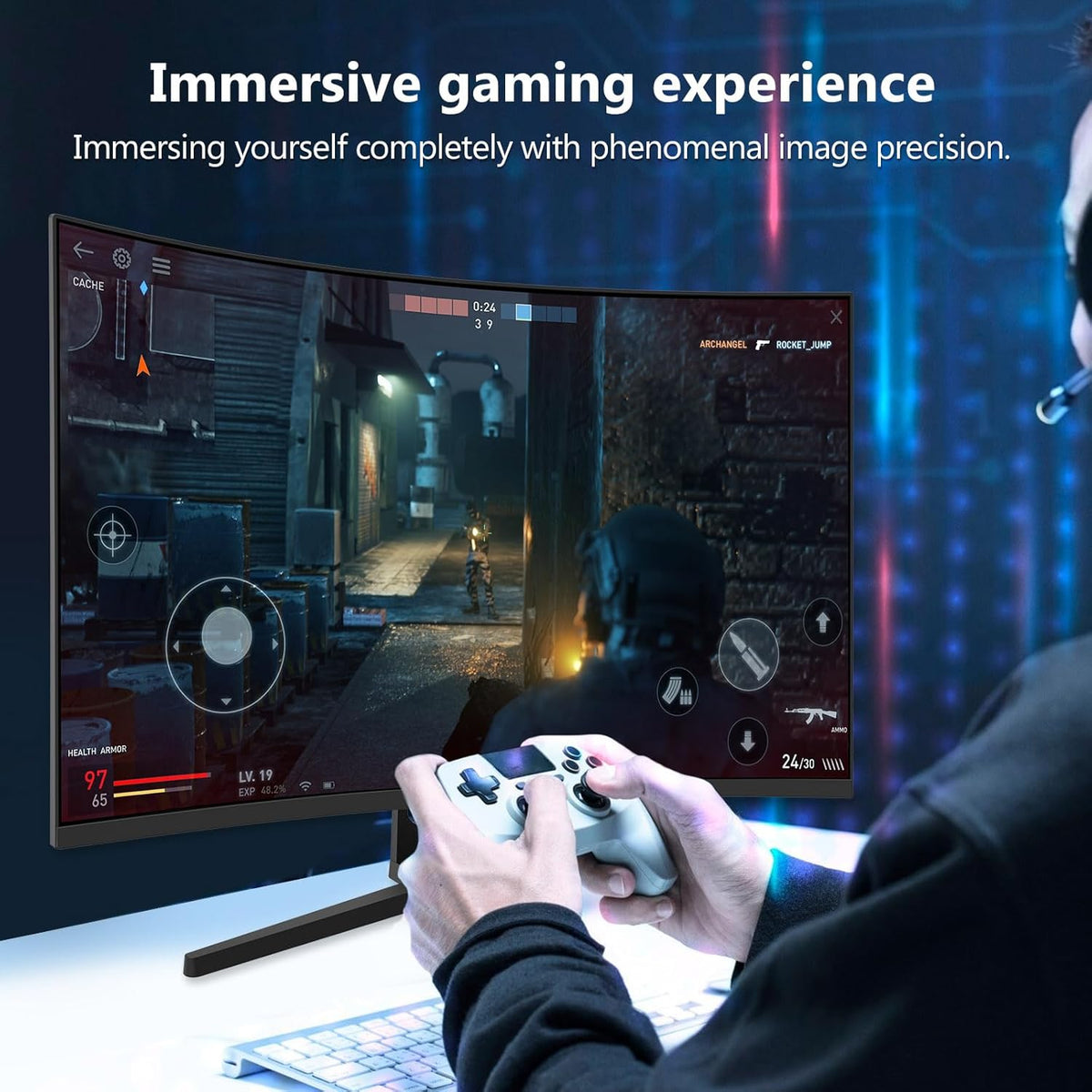 Z-Edge Gaming Monitor Curved 27'' 165Hz, 1ms, FreeSync, 1080P, 16:9 LED Gaming Monitor Ultra-Thin Bezel, 1500R VA, Adjustable Tilt, 2*HDMI2.0 & DP1.4, VESA 100 * 100mm(HDMI Cable Included)