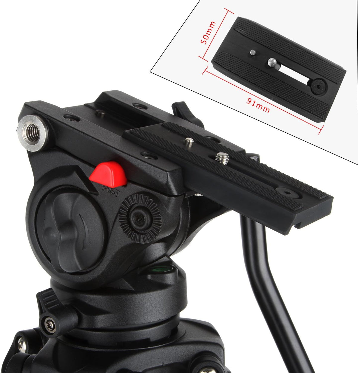 Driepootstatief met vloeistofdragkop – Camerastatief – Fotostatief – Videostatief – Panoramastatief – 188 cm / 74 inch – Aluminiumlegering – 12 kg Draagvermogen
