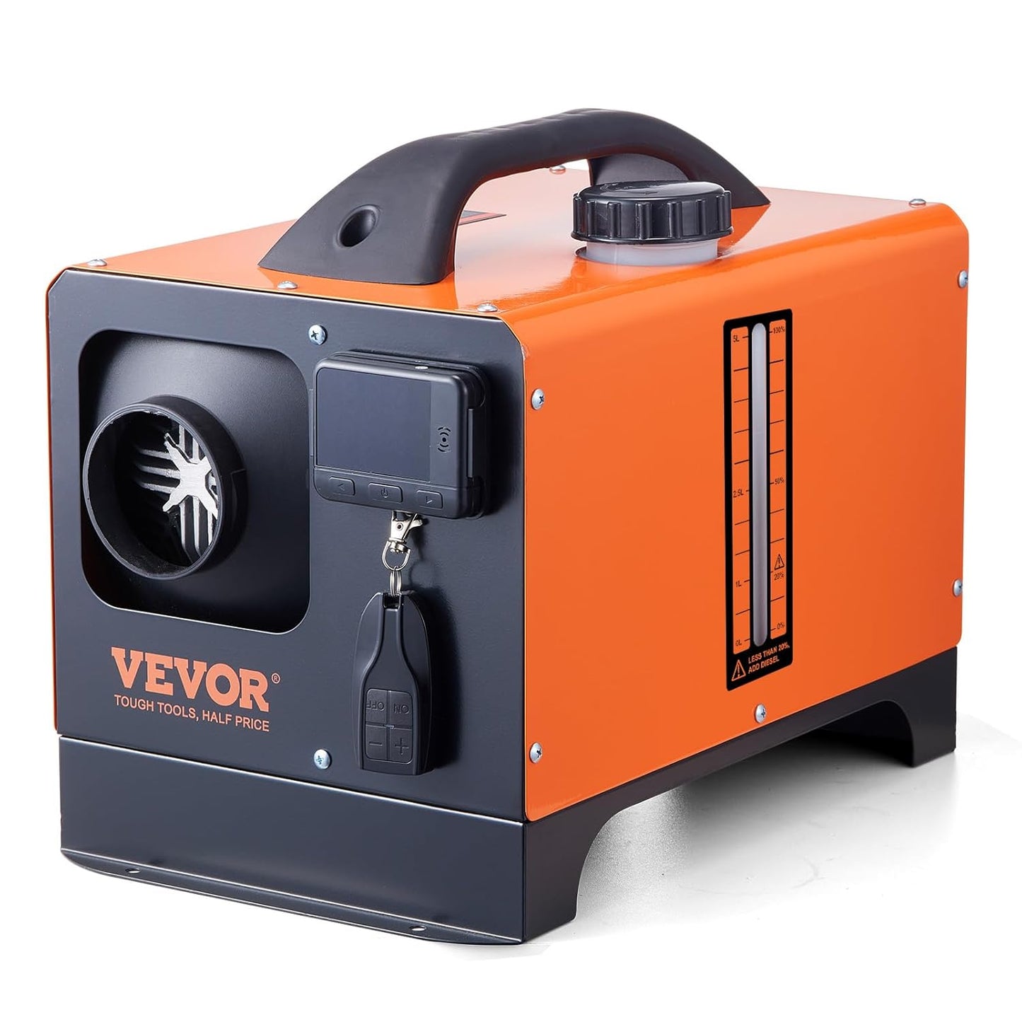 VEVOR Portable Diesel Heater, 12 V, 8 KW, Diesel Air Heater, 0.16 - 0.62 L/h, 8-36 °C, Adjustable 20-25 m², LCD Control and Remote Control, Tank 5 L, for Motorhome, Car, Without - QUORE