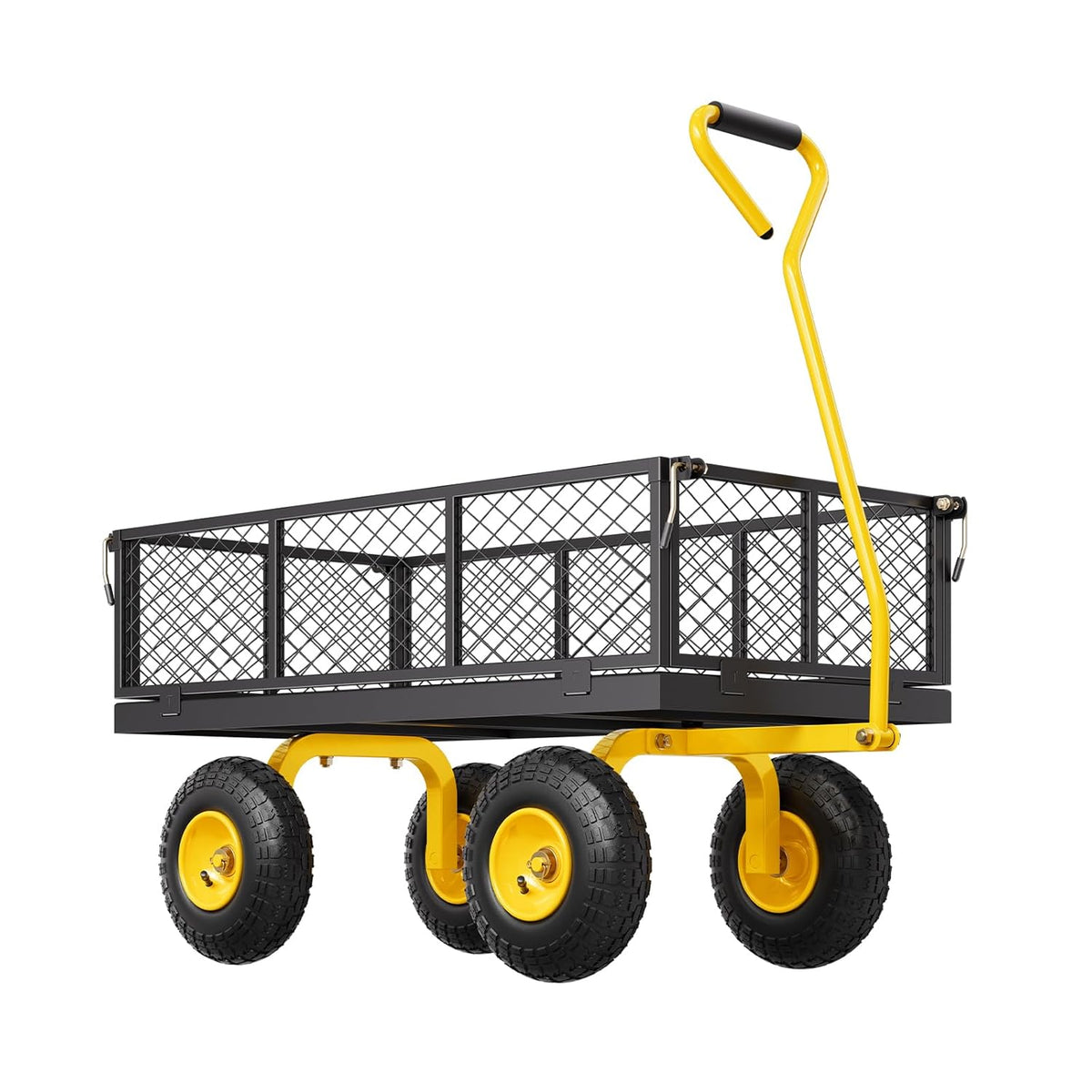 Tuinwagen – Tuinkar – Transportkar – Handwagen – Materiaalwagen – 400 kg Draagvermogen – 2-in-1 Met Uitneembare Gaaspanelen