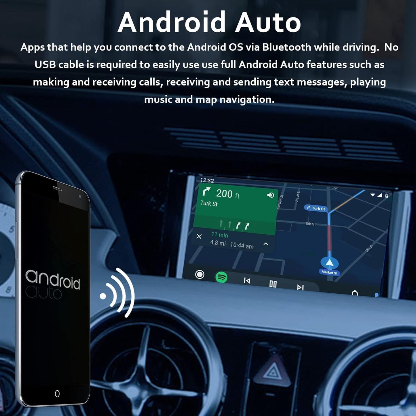 Draadloze Carplay Adapter – Carplay Dongle – Bluetooth Interface – Handsfree Module – Spiegel Link Apparaat – Compatibel Met Mercedes NTG4.5 – Siri Spraakbesturing – Plug & Play USB Aansluiting