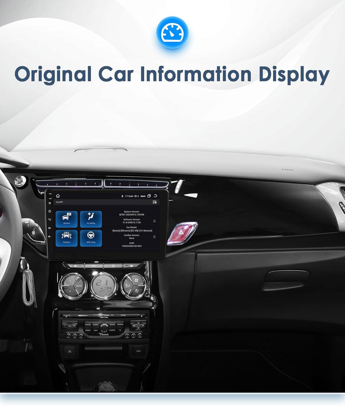 Android 13 autoradio voor Citroen C3 DS3 2010-2016 8-core 4G+32G GPS Navi met draadloze carplay Android Auto Bluetooth DAB WiFi 4G Mirror Link Achter/vooraan camera -zwart