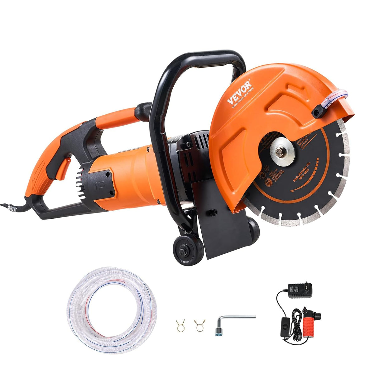 Elektrische Betonzaag – Betonzaag – Cirkelzaag Beton – Betonsnijder – Elektrische Cementzaag – 230 mm Zaagblad – 2000 W, 89 mm Zaagdiepte, Nat-/Droogzagen
