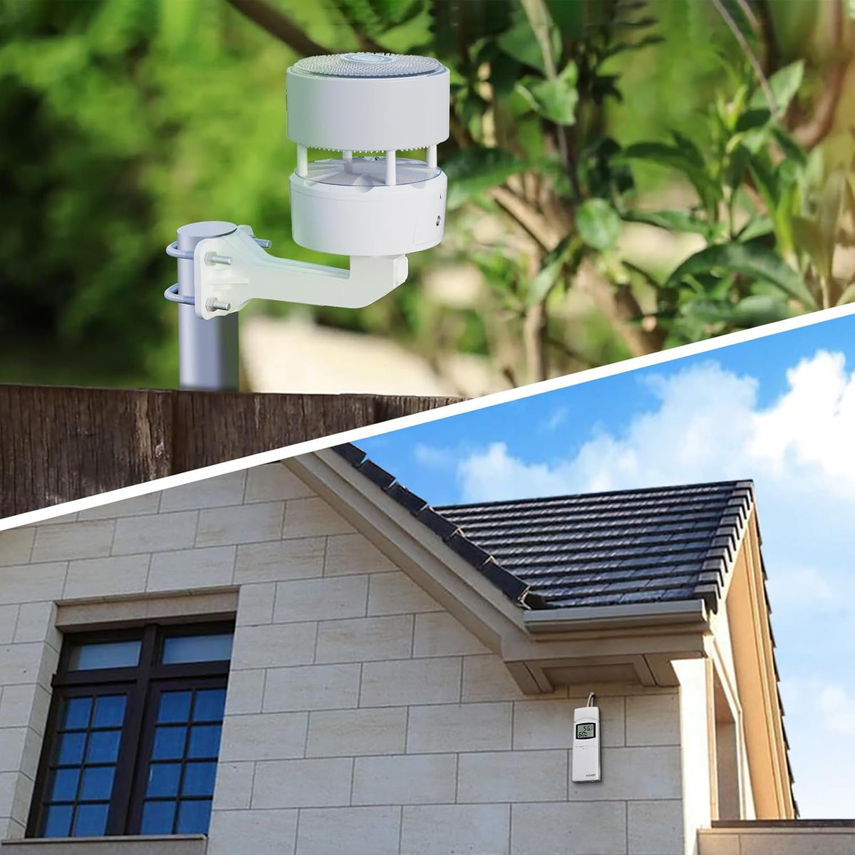 ECOWITT WS85 Weersensor voor weerstations/consoles WS3800/WS3900/HP2560, outdoor-tuineenheid met ingebouwd zonnepaneel, regenmeter, snelheidssensoren, windrichting