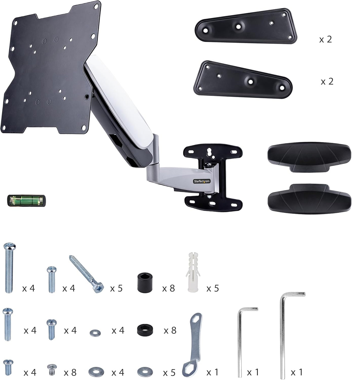 StarTech.com Wandmonteerbare VESA TV arm, Verstelbare Full Motion TV Muurbeugel voor 23"-55" Schermen, 30kg Draagvermogen, Uitschuifbare/Kantelbare/Zwenkbare VESA Wandbeugel (FHA-TV-WALL-MOUNT)