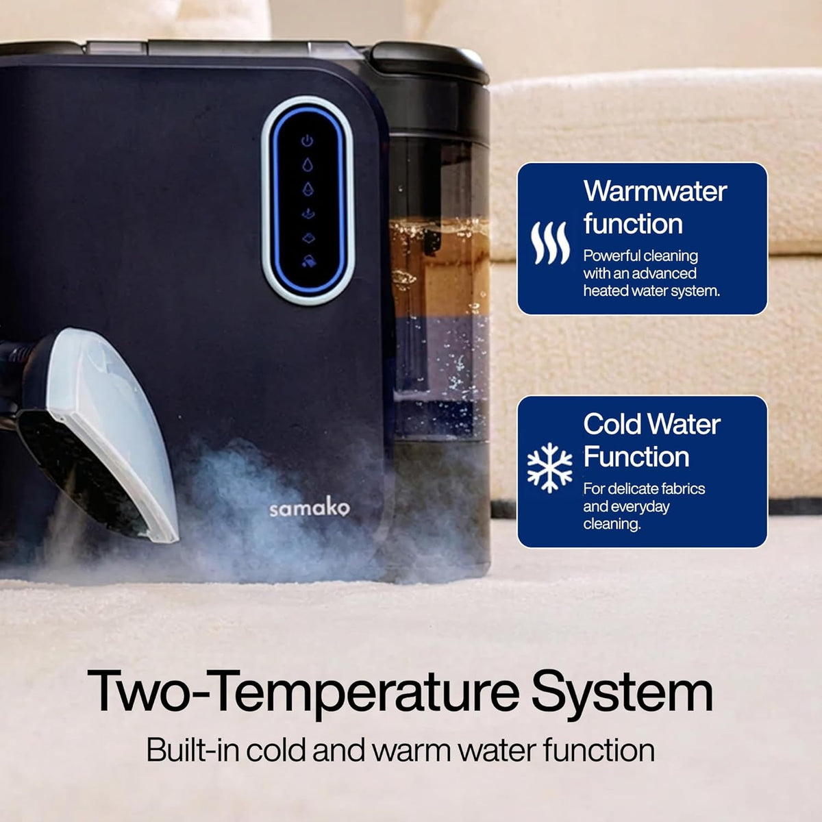Meubelreiniger – Tapijtreiniger – Bekledingreiniger – Bankreiniger – Stoomreiniger – 2000 W Krachtige Motor – 100°C Stoomfunctie