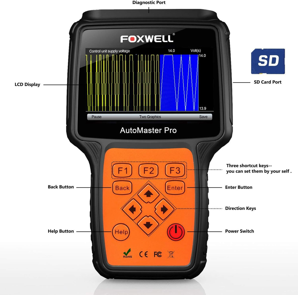 FOXWELL NT680 Lite Auto Diagnostische Scanner Automotive Scan Tool 4 Systeem Check Motor ABS SRS Airbag Transmissie Codes Reader met EPB Olie Service Licht Reset
