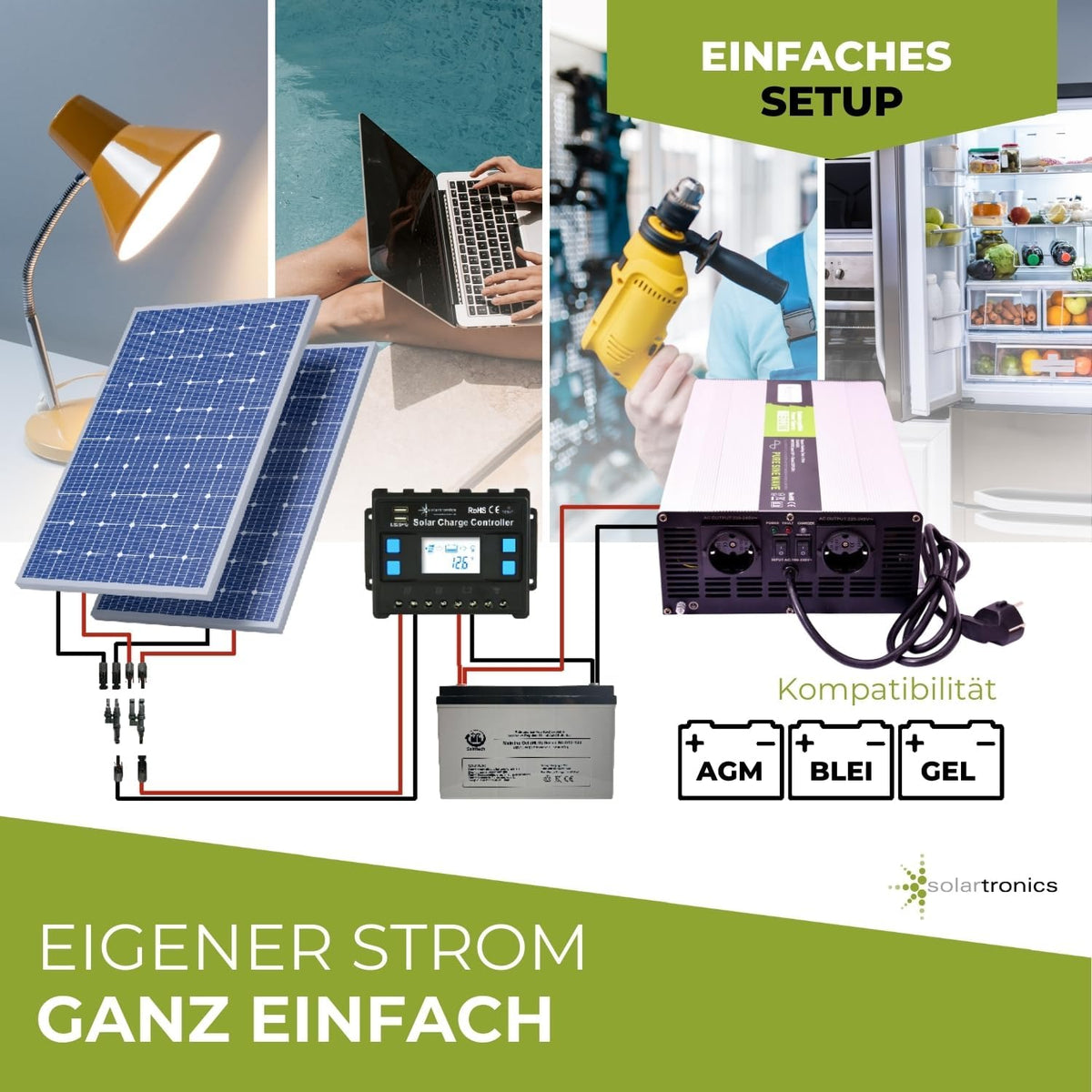 solartronics spanningsomvormer USV 12V NPS 1500/3000 Watt zuivere sinus UPS inverter