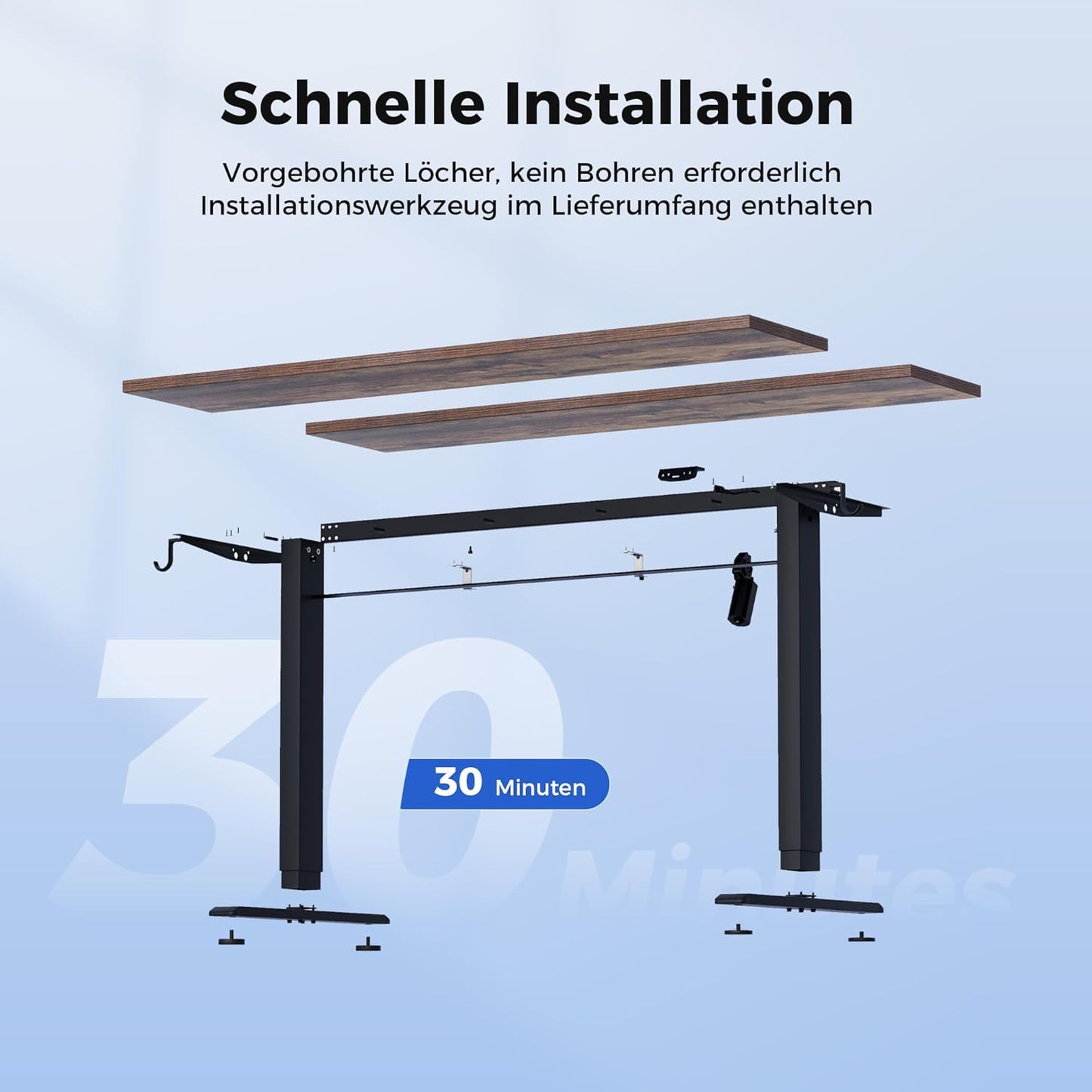 Agilestic, In hoogte verstelbaar bureau, 140 x 60 cm, elektrische computertafel met geheugenfunctie, voor kantoor en thuis, bruin