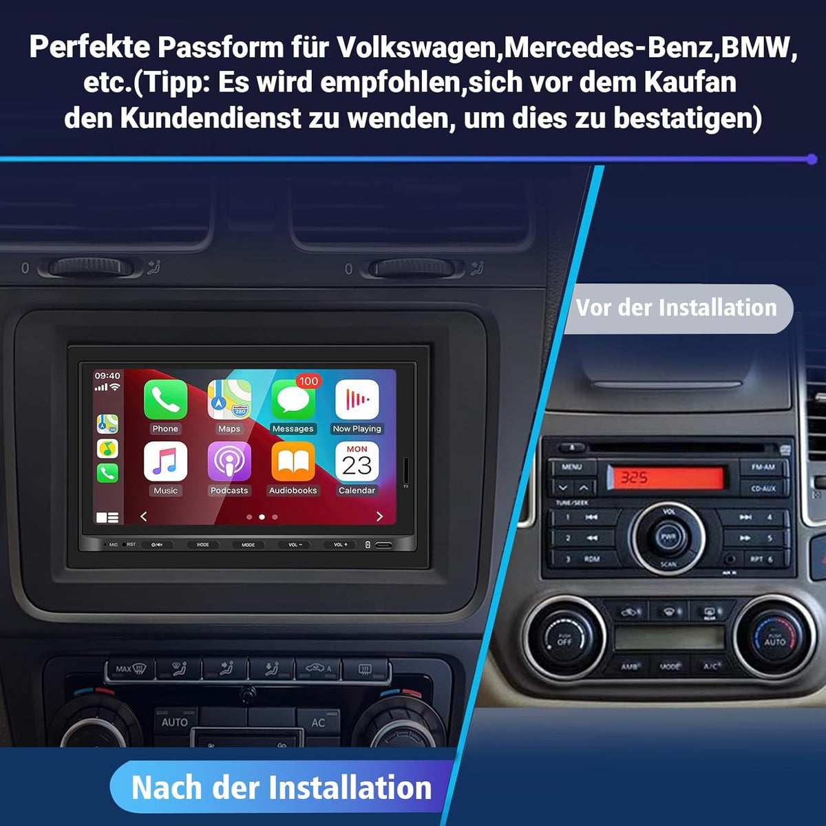 4G+64G 8 Core (2CA75+ 6CA55) Android 14 Autoradio met Scherm, 7 Inch Dubbel Din Radio, Autoradio DAB Plus voor de Meeste Modellen, Draadloze CarPlay en Android Car, GPS Navigatie