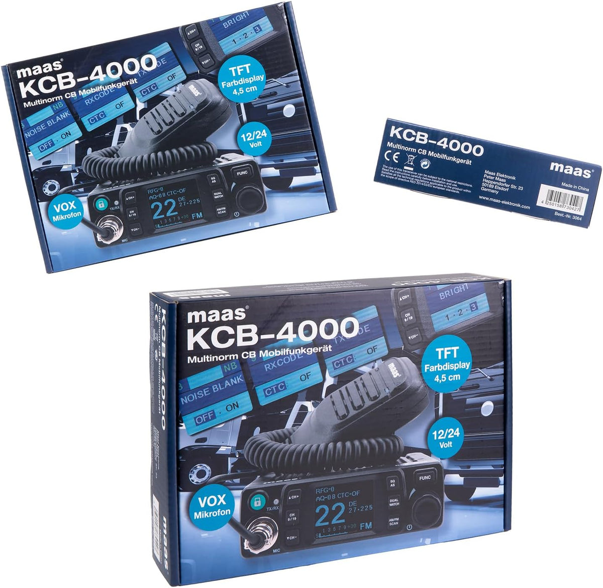 MAAS KCB-4000 CB mobiel apparaat - Multinorm - VOX - CTCSS - DCS - kleurendisplay