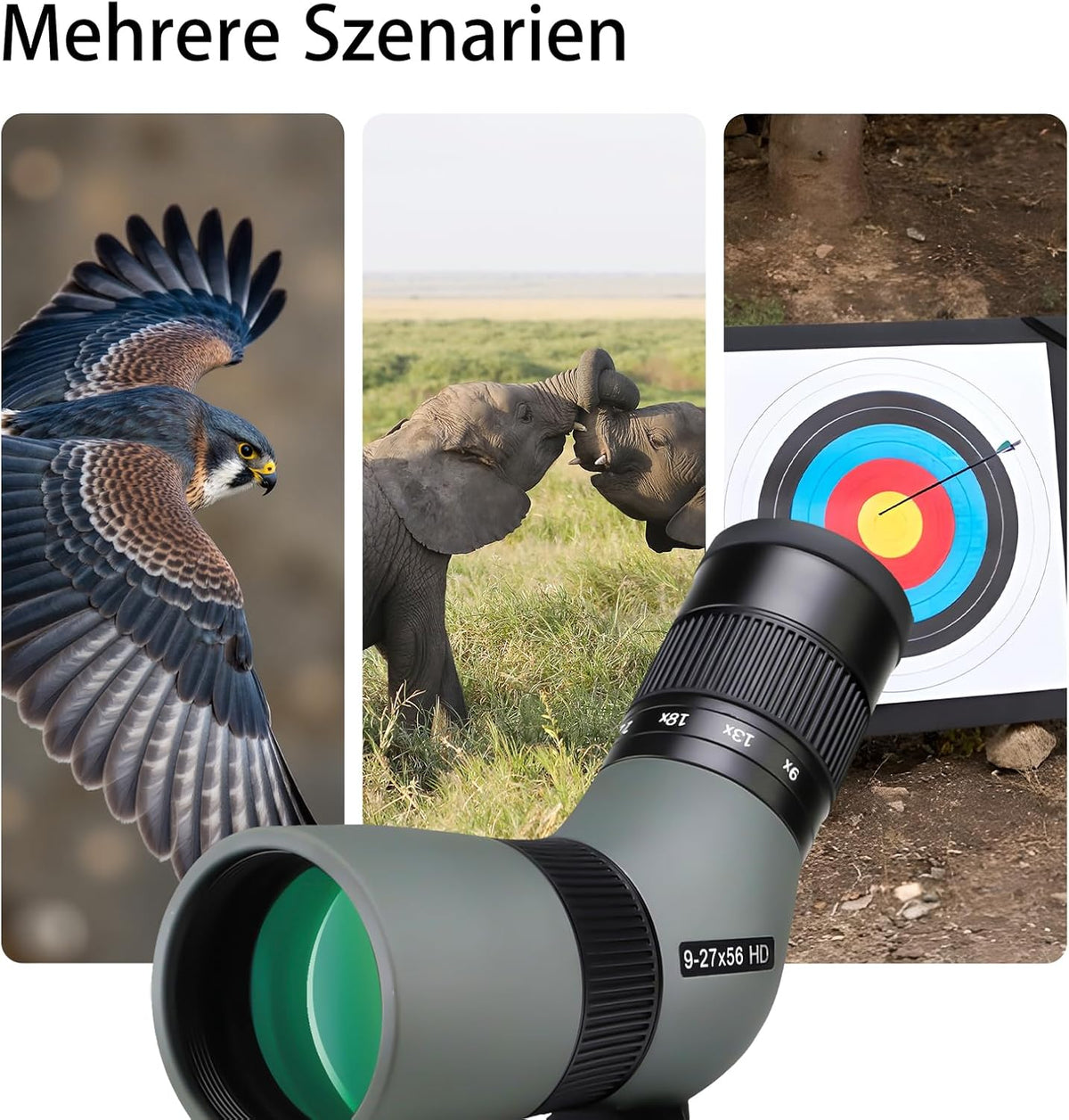 Svbony SV410 Spotting Scopes, 9-27x56 ED Spektiv, FMC Lens Compact Portable Stay-on Case Vogelkijker voor kolibries, reizen, landschap, sportschieten, jagen