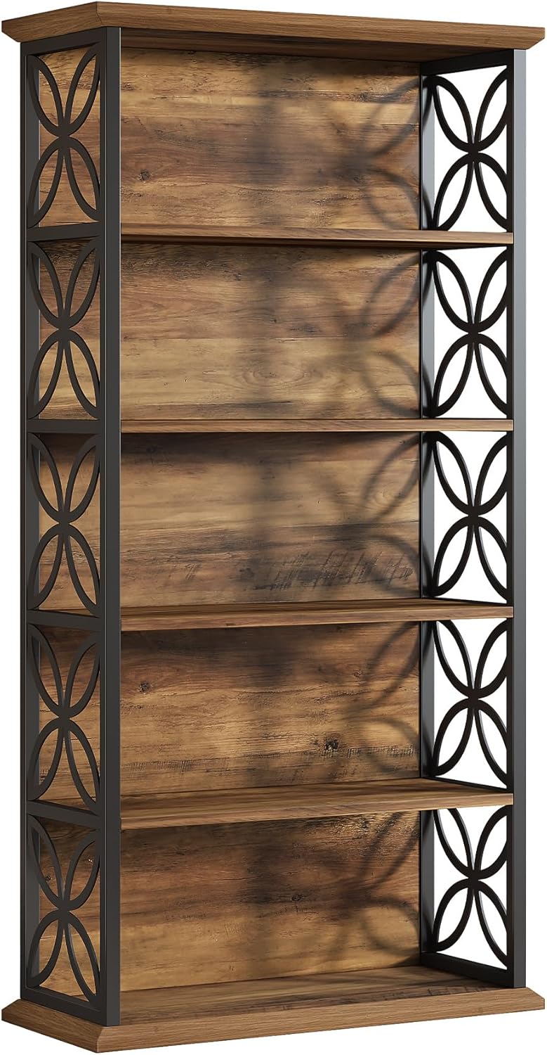 Tribesigns 6 Tier Bookshelf, 71 Inch Metal Frame Industrial Bookcase, Freestanding Open Storage Shelves for Home Office, Living Room, Bedroom