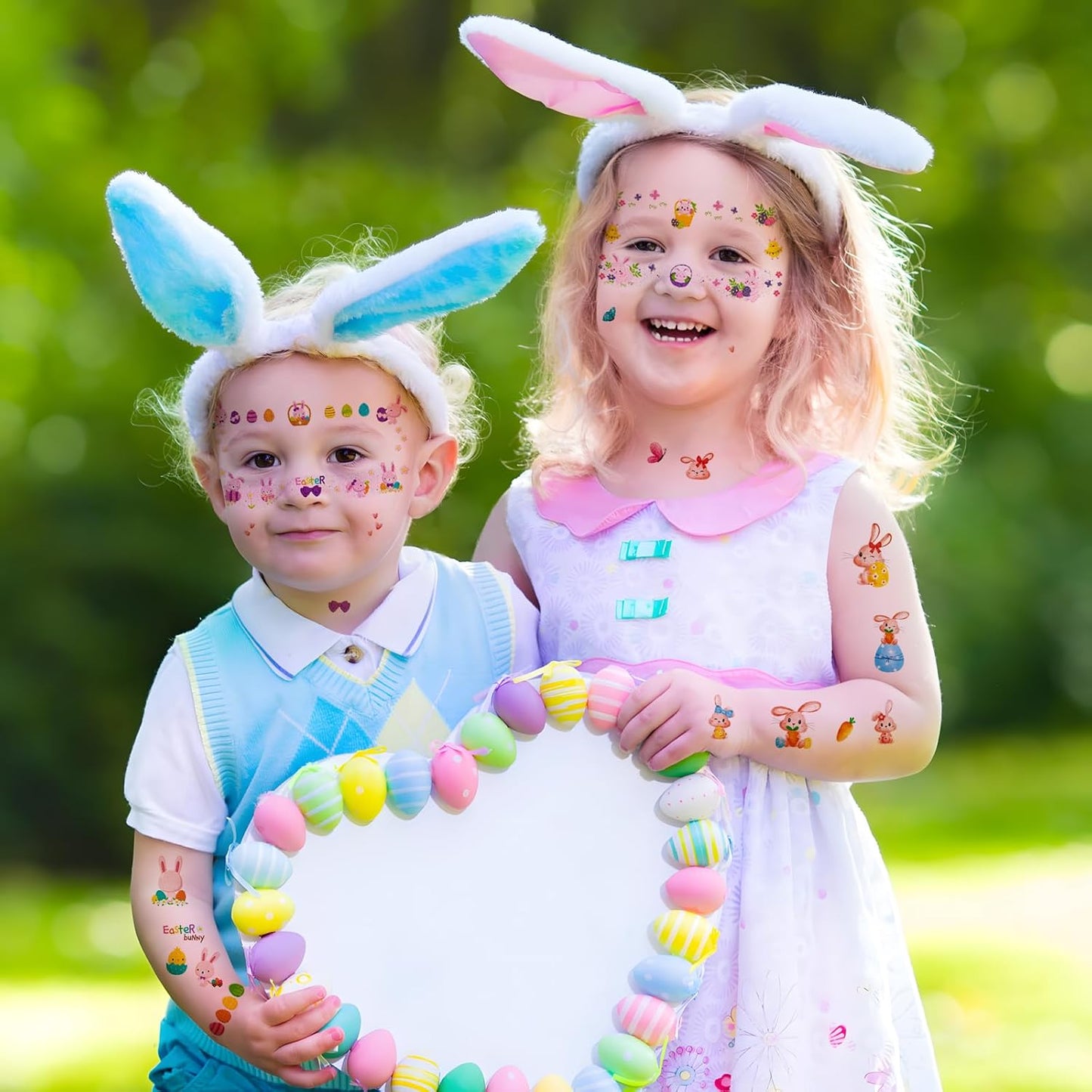 12 vellen paastoeages gezicht paascadeaus kinderen tatoeages paashaas glitter gezichtstattoos paaseieren face art sticker tattoo lente kleeftatoeages lichaam gezicht paasdecoratie
