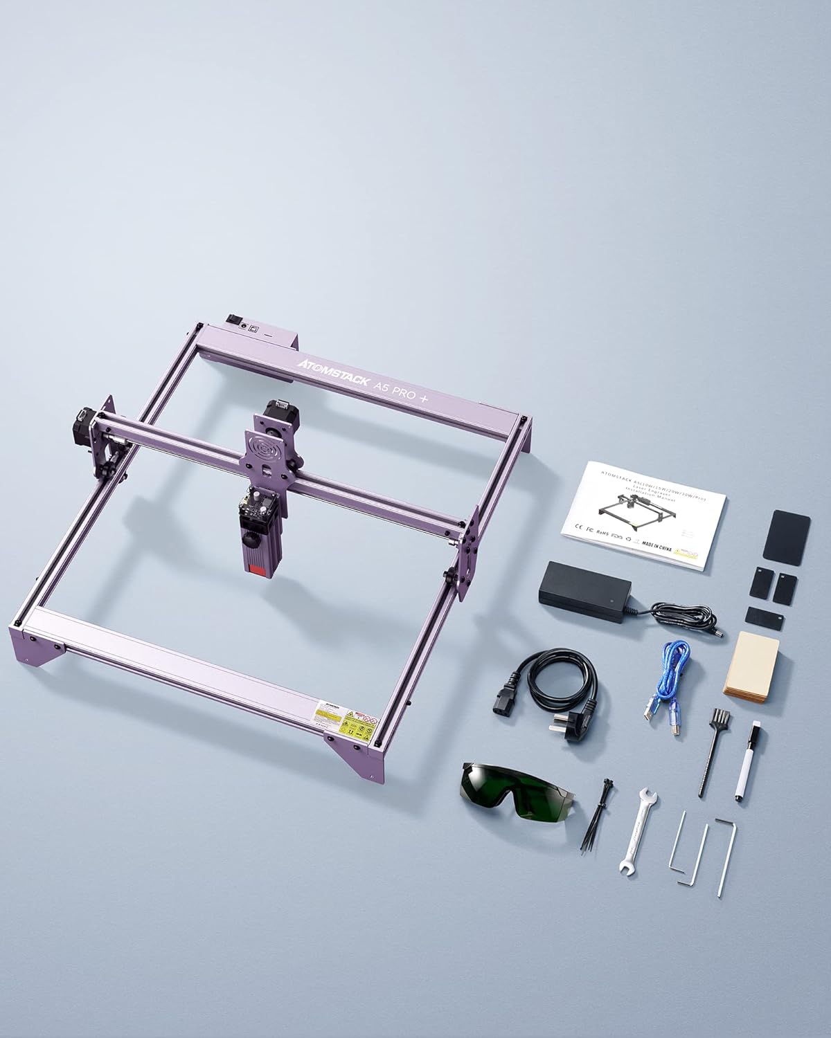 ATOMSTACK A5 PRO Laser Graveermachine, 40W CNC Laser Cutter, 5W uitgangsvermogen 0,01mm Graveernauwkeurigheid Lasergraveerder 410 x 400mm Graveerbereik