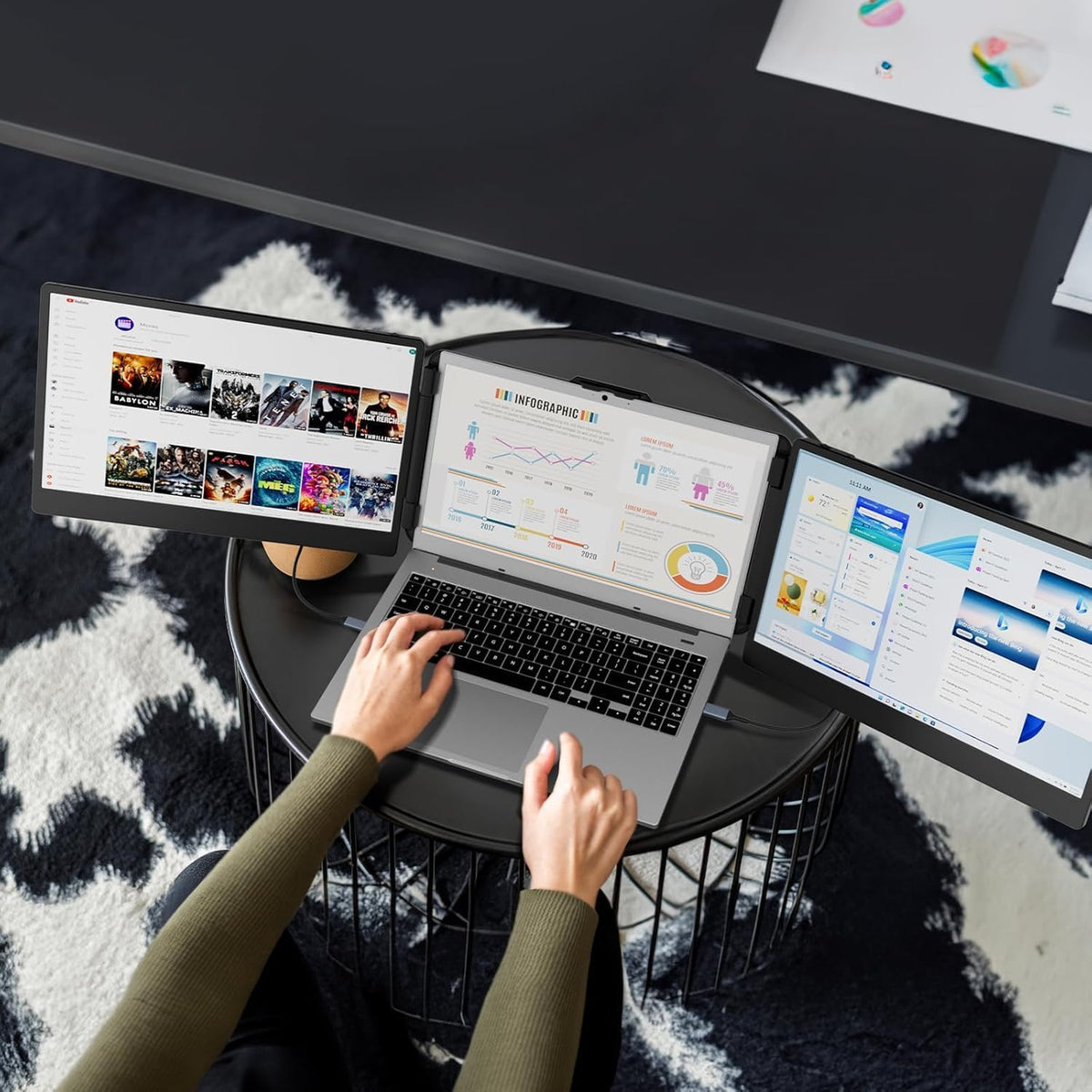 <font dir="auto" style="vertical-align: inherit;"><font dir="auto" style="vertical-align: inherit;"> KEFEYA Laptop Screen Extender, 14" FHD 1080P IPS Portable Monitor, Triple Monitor for 13"-17.3", Work for Windows/Mac/Chrome </font></font>