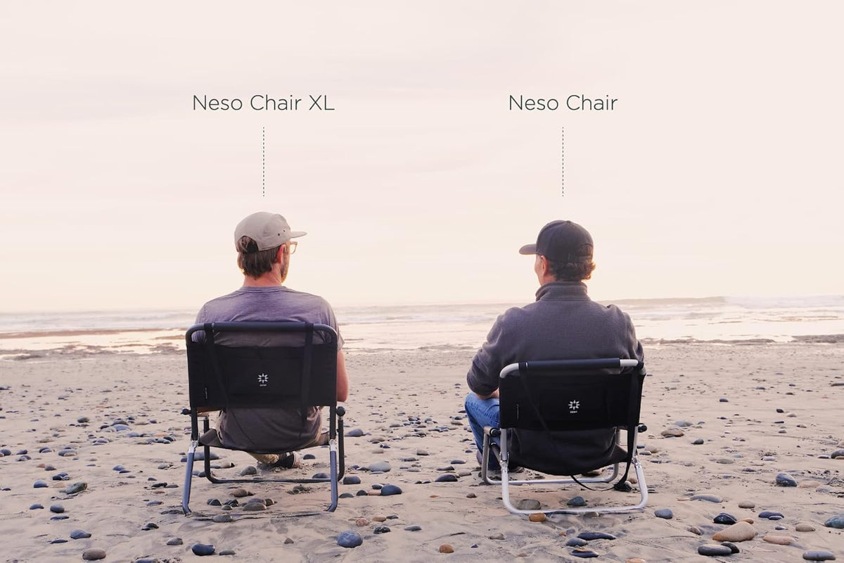 Neso XL strandstoelen, 2 stuks, extra groot, waterbestendig, met schouderriem en insteekvak, opvouwbaar (marineblauw)