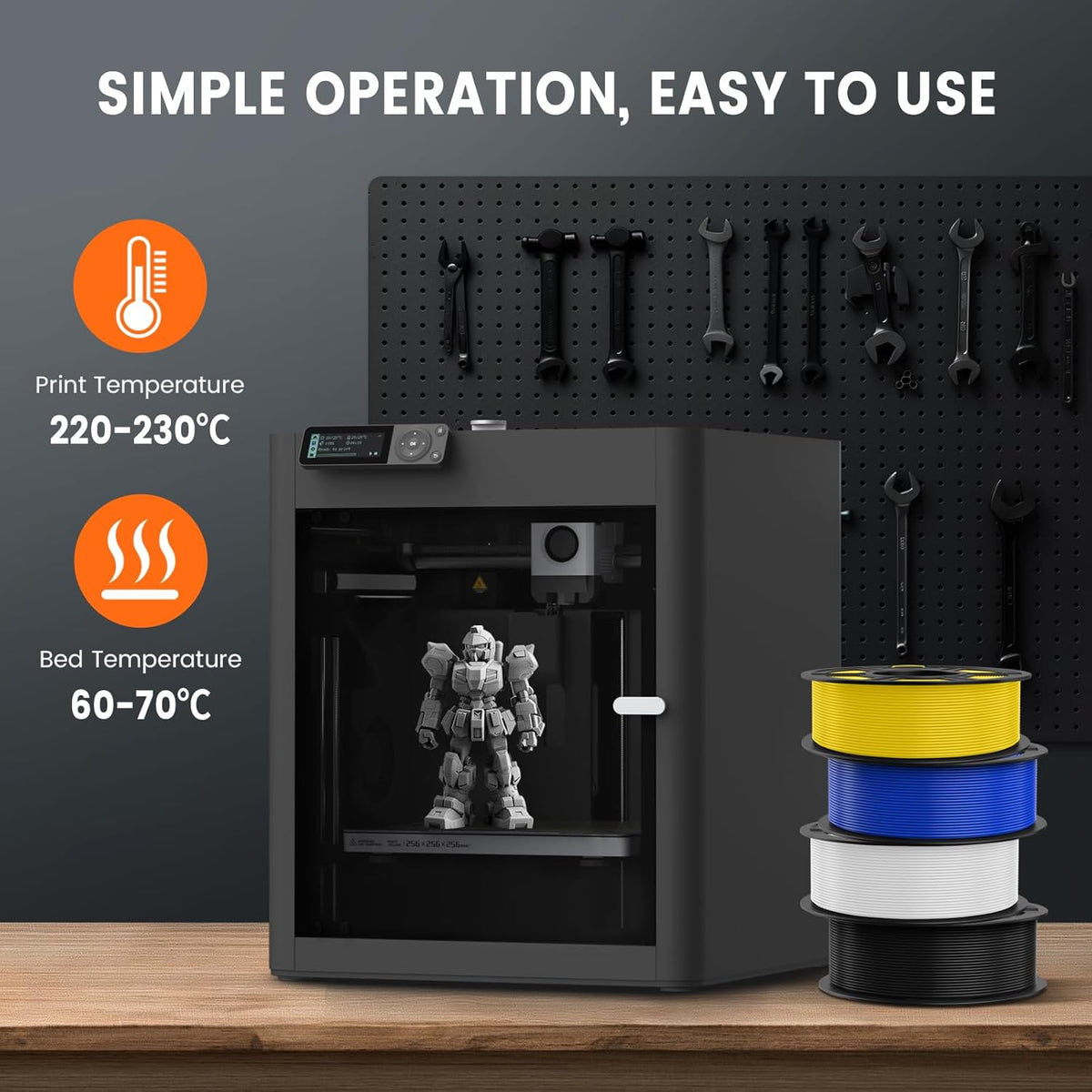 TECBEARS PETG Filament voor 3D-printer PETG, 1,75 mm, 10 kg, hoge taaiheid (zwart x 2, wit x 2, citroengeel, kersenrood, lichtoranje, muntgroen, hemelsblauw, chocolade)