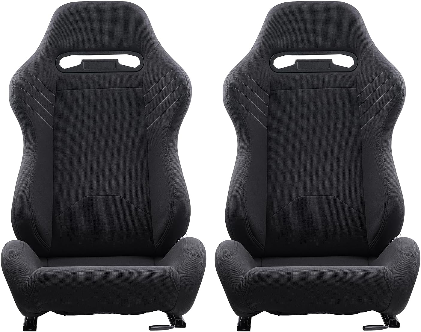 VEVOR Racestoel, 2 stuks, verstelbare racecockpit met brede hoek liggend en zeer veerkrachtig schuim, comfortabele racestoel met polyesterstof en Q235B-schuif, geschikt voor raceauto's en skelters