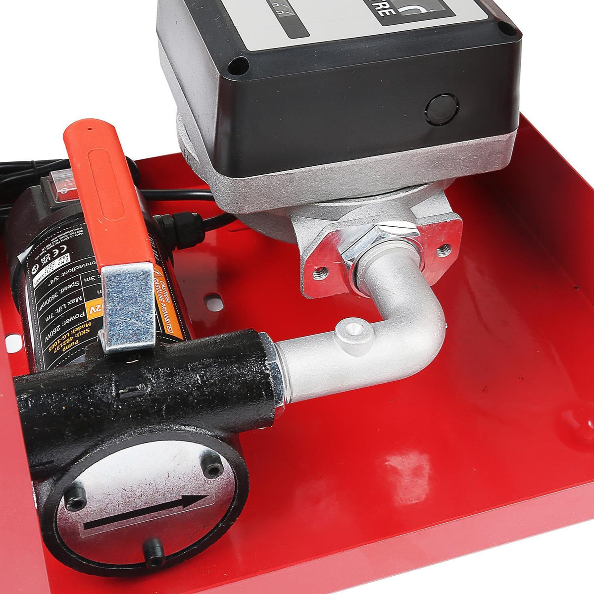 Diesel Transferpompset 12V – Dieselpomp – Brandstofpomp – Oliepomp – Transferpomp – Zelfaanzuigend – 4-Cijferige Flowmeter