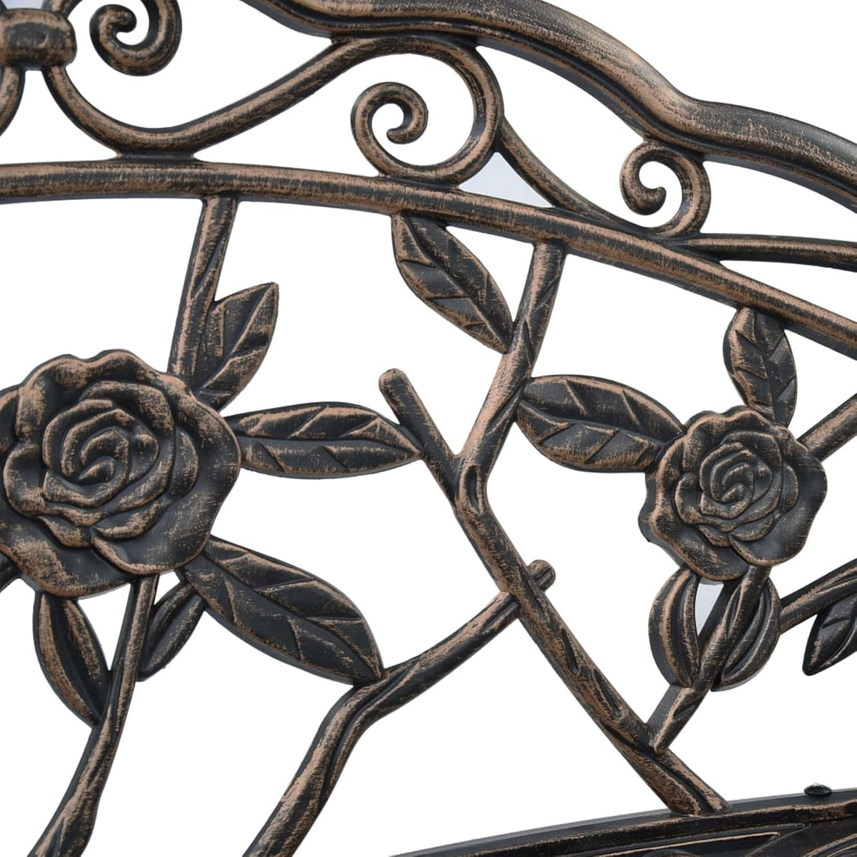 Garden Bench, Garden Bench, Patio Furniture, Cast Aluminium, Bronze, 100 cm - QUORE