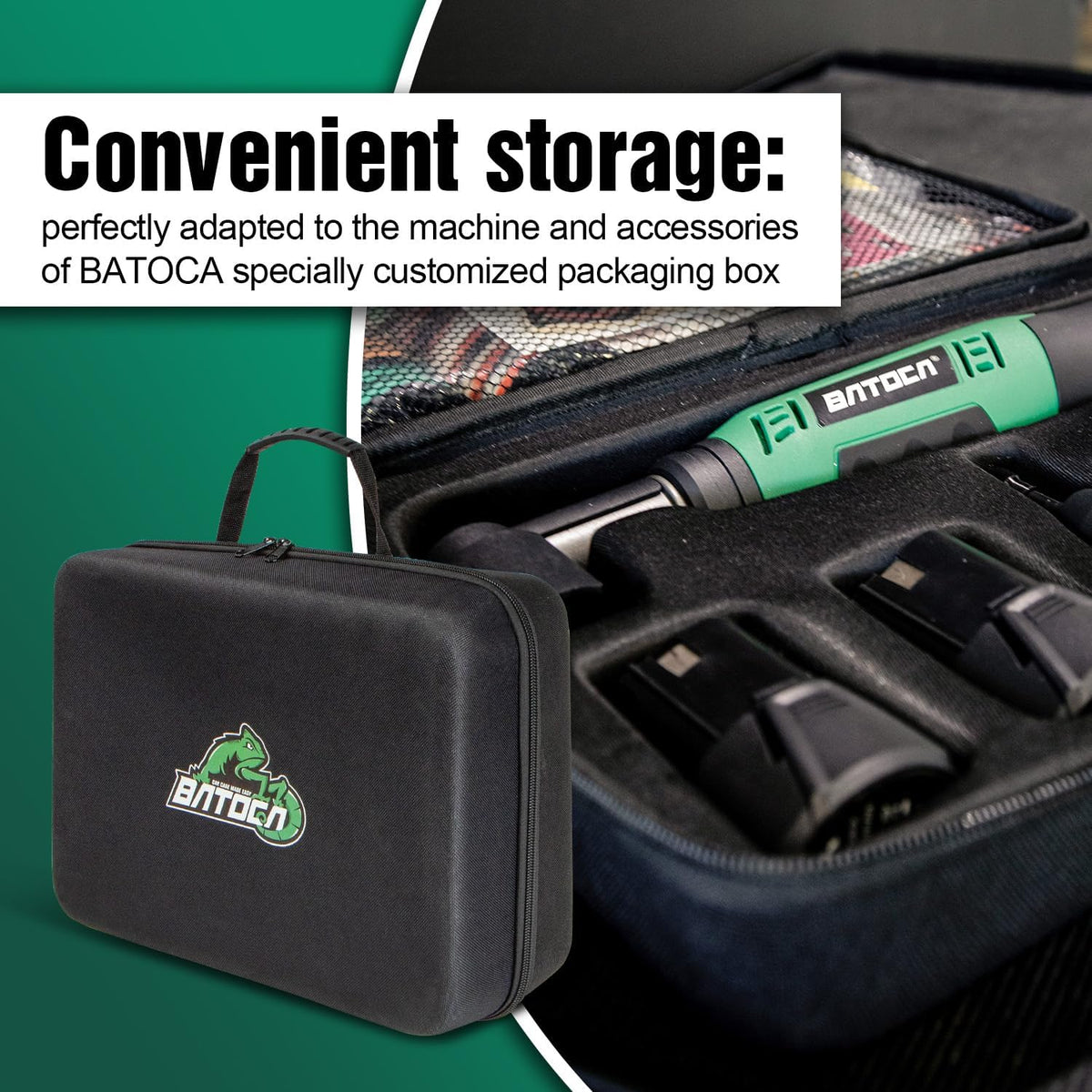 BATOCA S6 Mini Batterij Polijstmachine,DA&RO Polijst machine,Professionele Set voor Detailing en Lakverzorging,12V Auto Polijsten-25mm/50mm/75mm,1000-5000PRM&4200-21000rpm,polijstspons/wolschijf