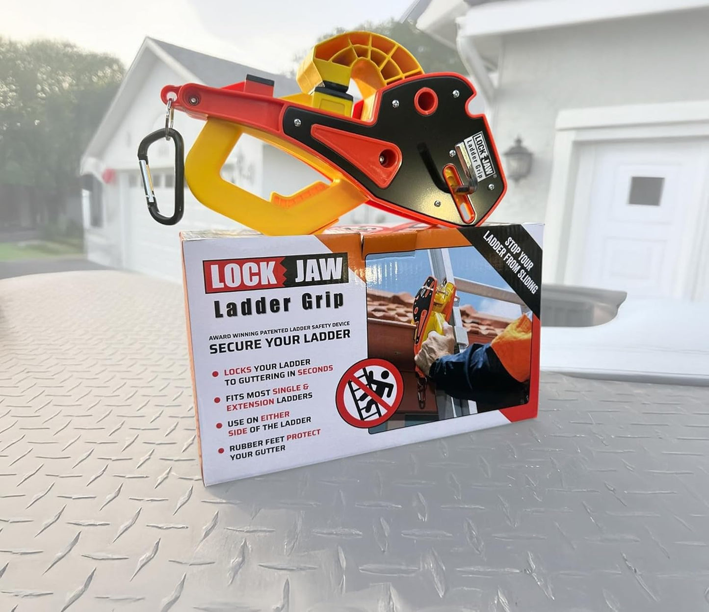 Lock Jaw Ladder Grip - Ladder Veiligheidsclip - Voel u veilig op uw ladders en klim veiliger (Enkelvoudige Eenheid) (Verpakking van 1)