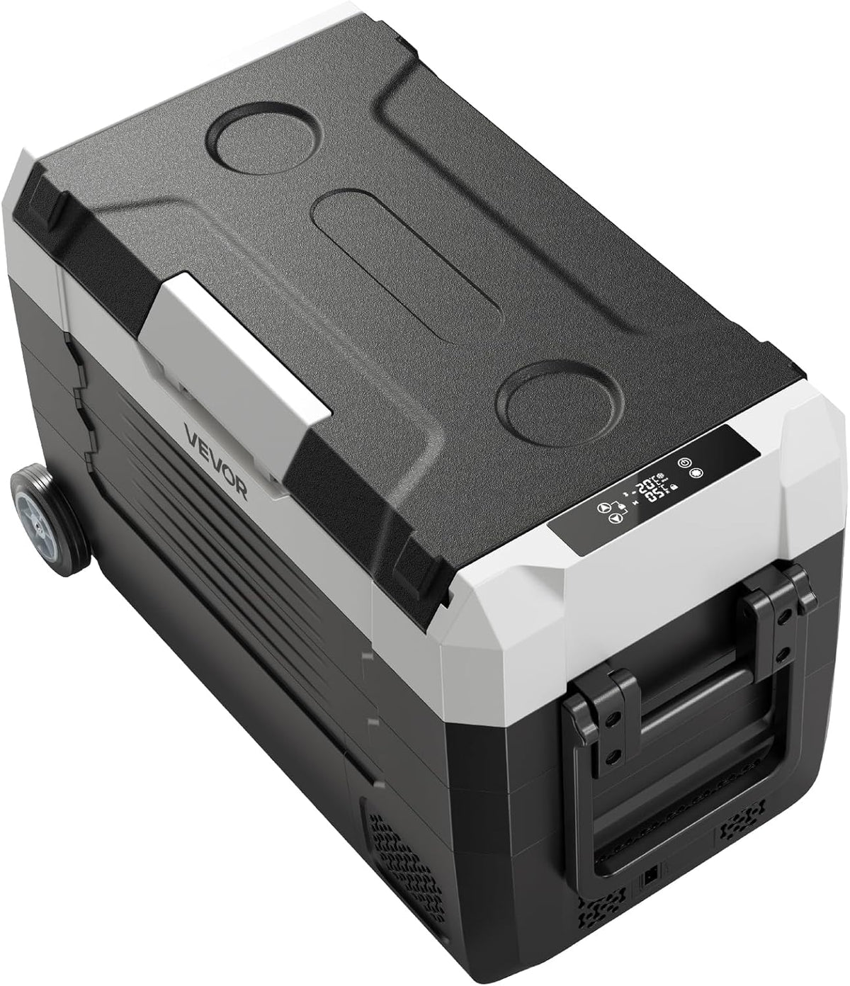 VEVOR Compressor-koelbox, 12/24 V DC 100-240 V AC, autokoelkast, 35 l, met app-bediening, wielen en 2 temperatuurzones (-20 °C tot 20 °C), draagbare koelkast voor camper, boten, camping, vissen