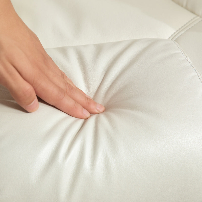 Schommelstoel – Relaxstoel – Fauteuil – Loungestoel – Wipstoel – Verstelbare Rugleuning – Synthetisch Leer Crème Wit