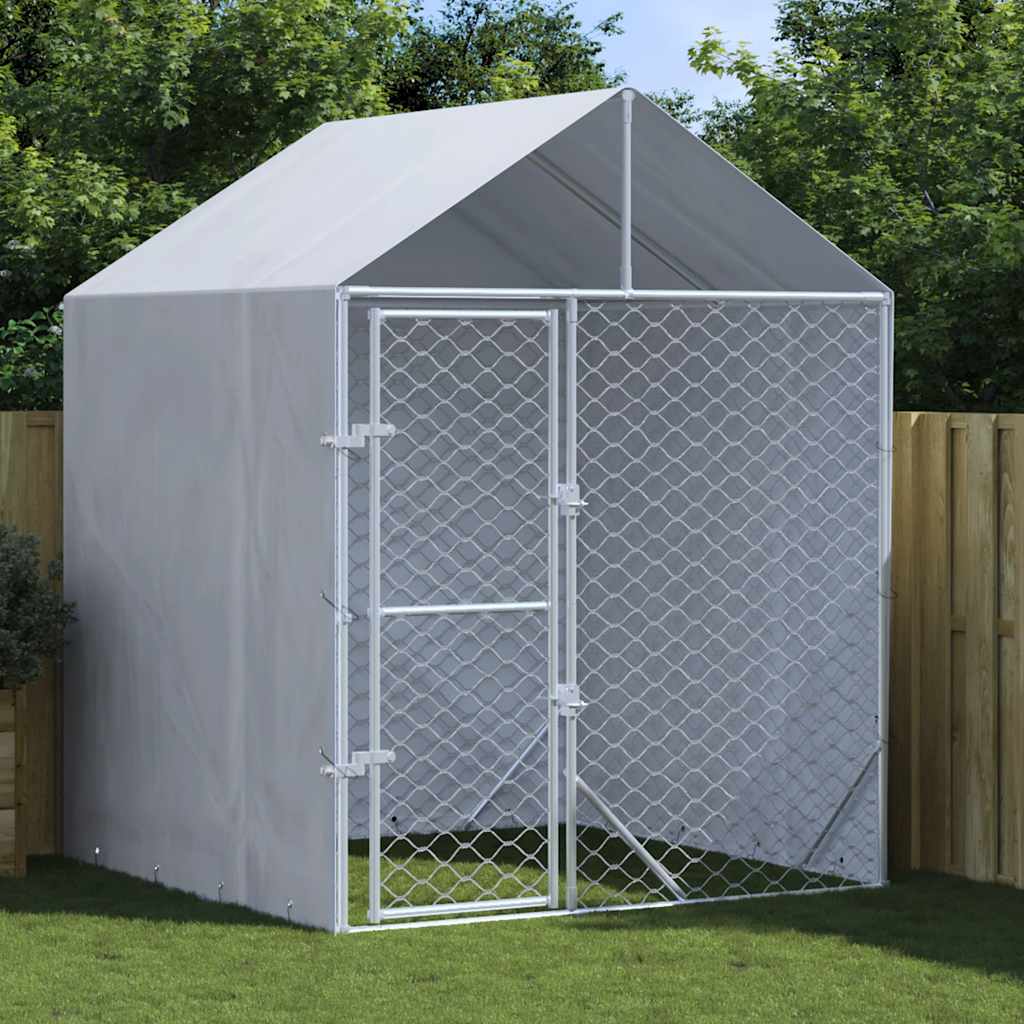 Hondenkennel – Buitenkennel – Dierenren – Hondenhok – Konijnenren – 2x2x2.5 Meter – Gegalvaniseerd Staal – Weerbestendig Dak